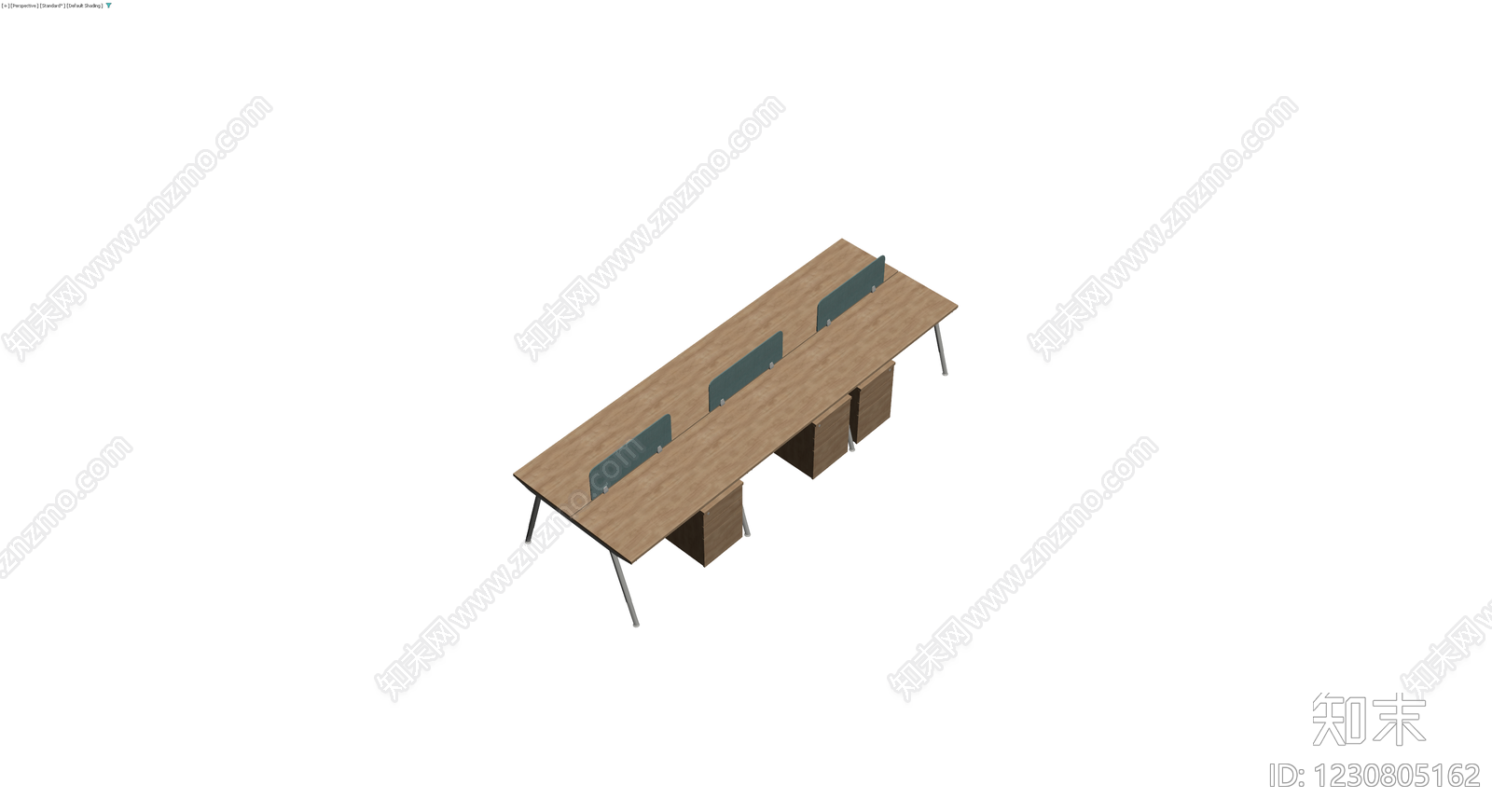 三人位办公桌椅组合3D模型下载【ID:1230805162】