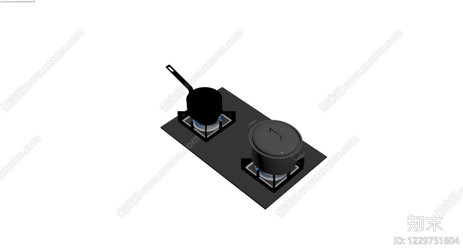 燃气灶具与锅具组合3D模型下载【ID:1229751604】