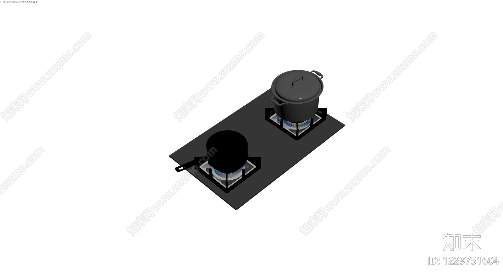 燃气灶具与锅具组合3D模型下载【ID:1229751604】