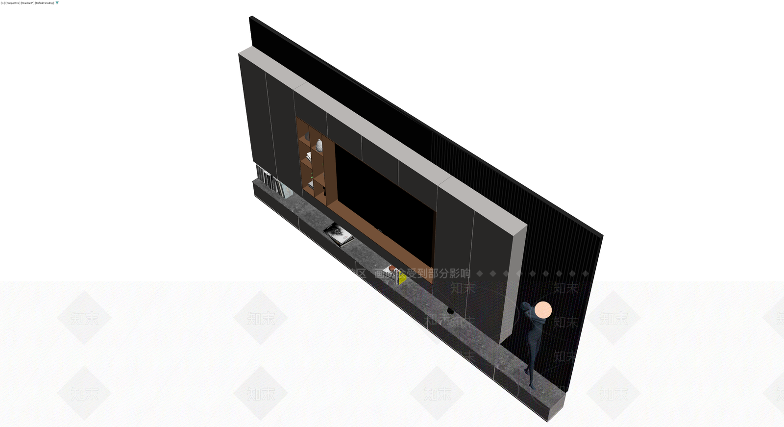 现代风格电视背景墙柜体3D模型下载【ID:1229681100】