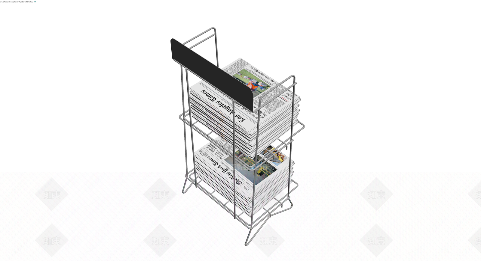双层金属报纸架3D模型下载【ID:1230314604】