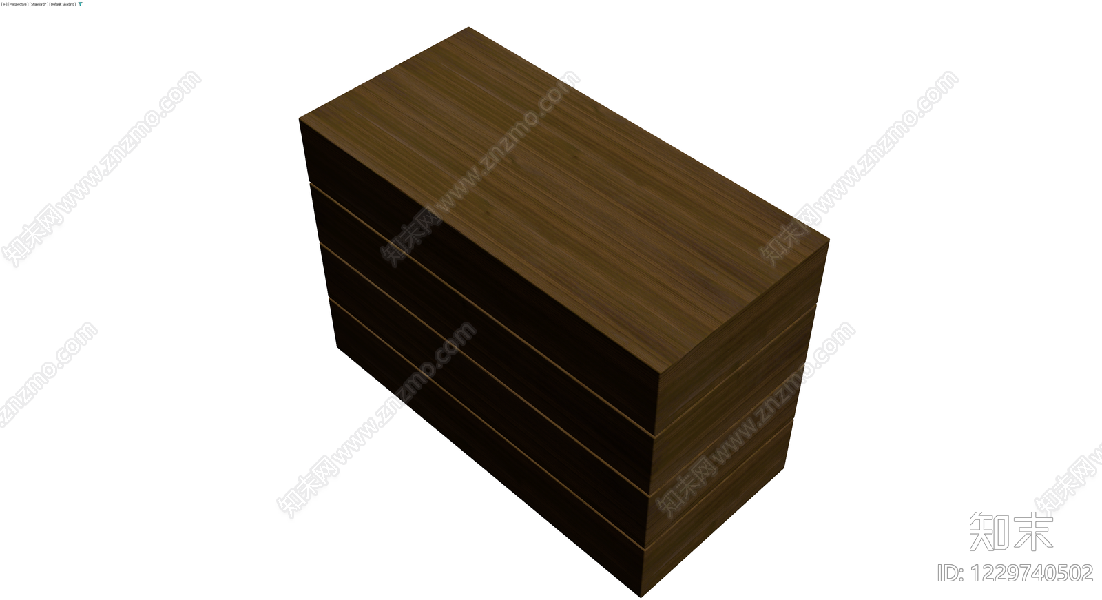 深色木纹四斗柜3D模型下载【ID:1229740502】