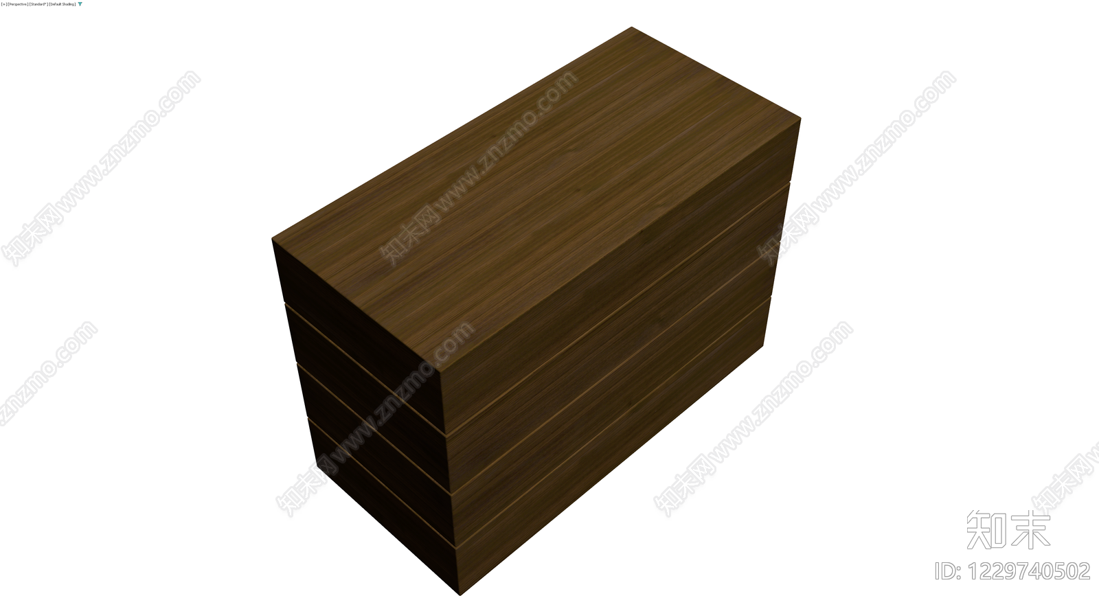 深色木纹四斗柜3D模型下载【ID:1229740502】