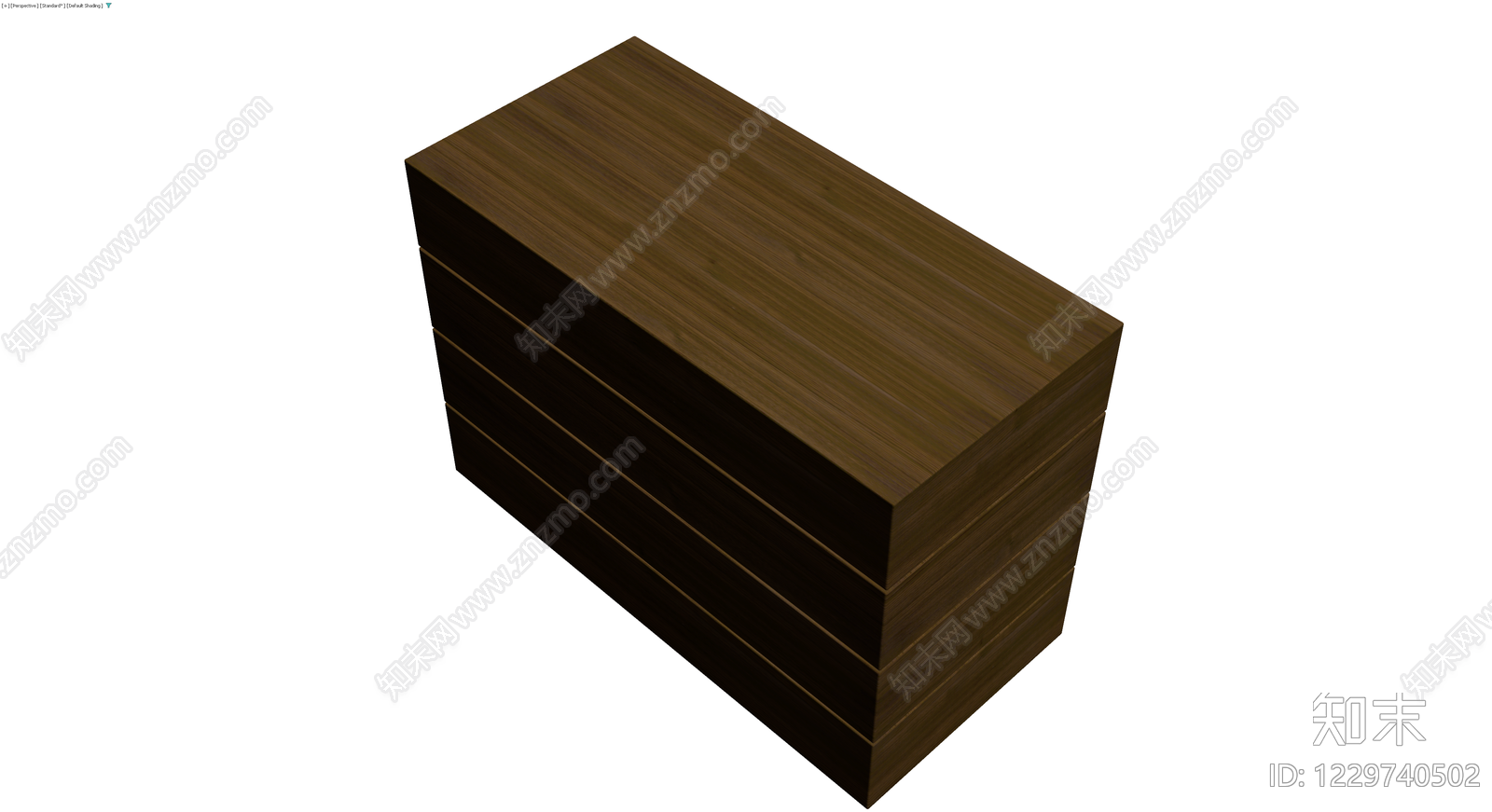 深色木纹四斗柜3D模型下载【ID:1229740502】