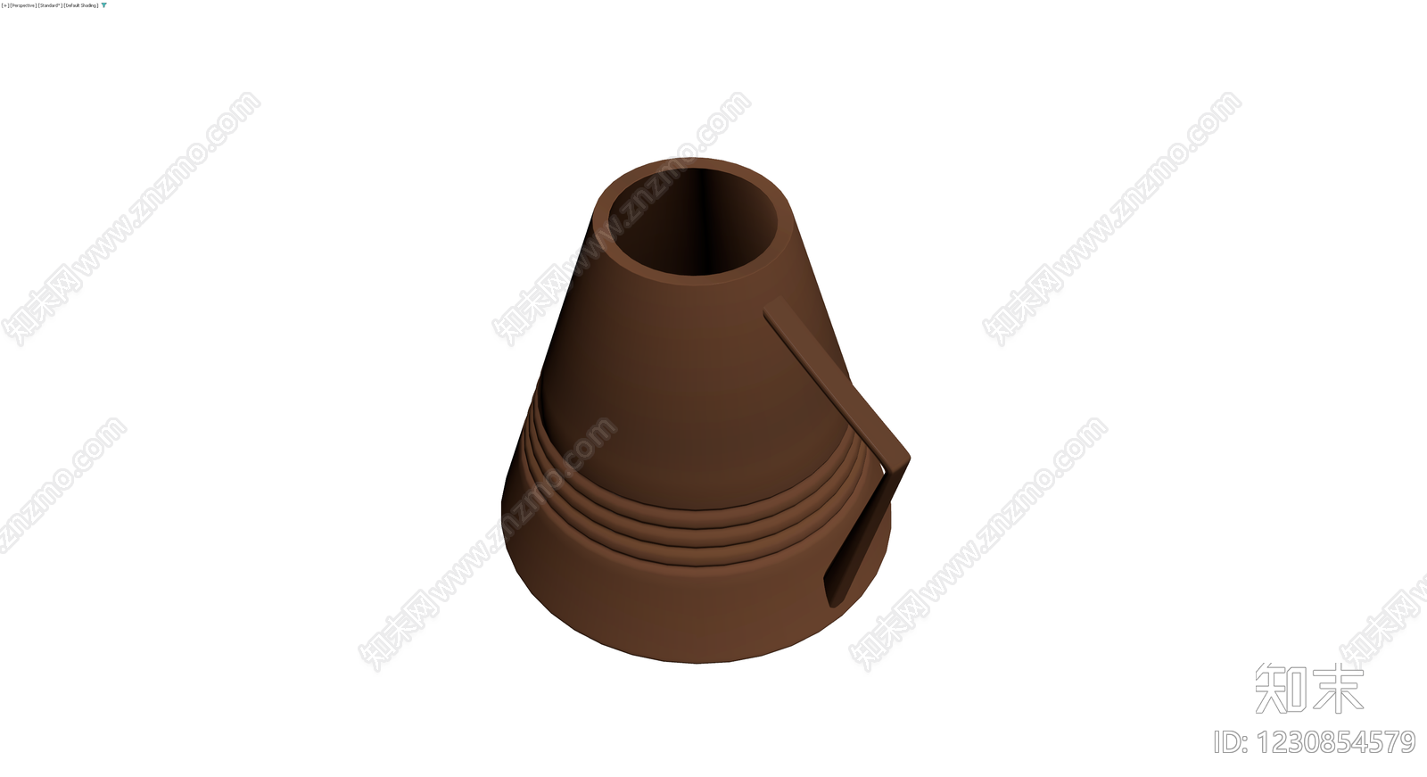 棕色锥形带把手容器3D模型下载【ID:1230854579】