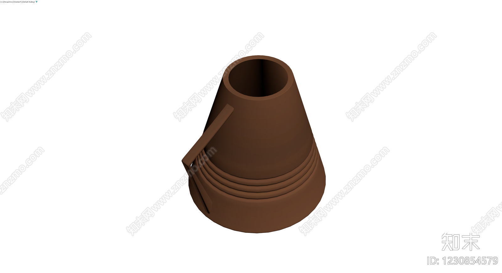 棕色锥形带把手容器3D模型下载【ID:1230854579】