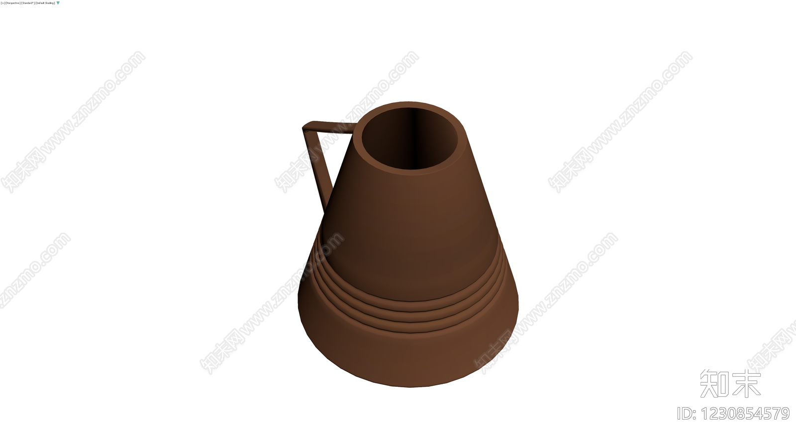 棕色锥形带把手容器3D模型下载【ID:1230854579】