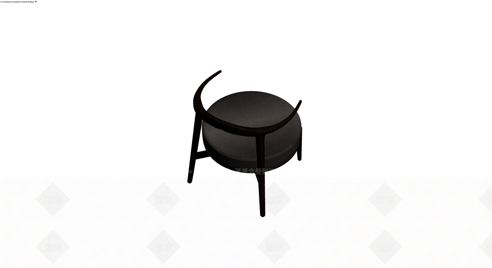 深色弧形靠背椅3D模型下载【ID:1230572267】