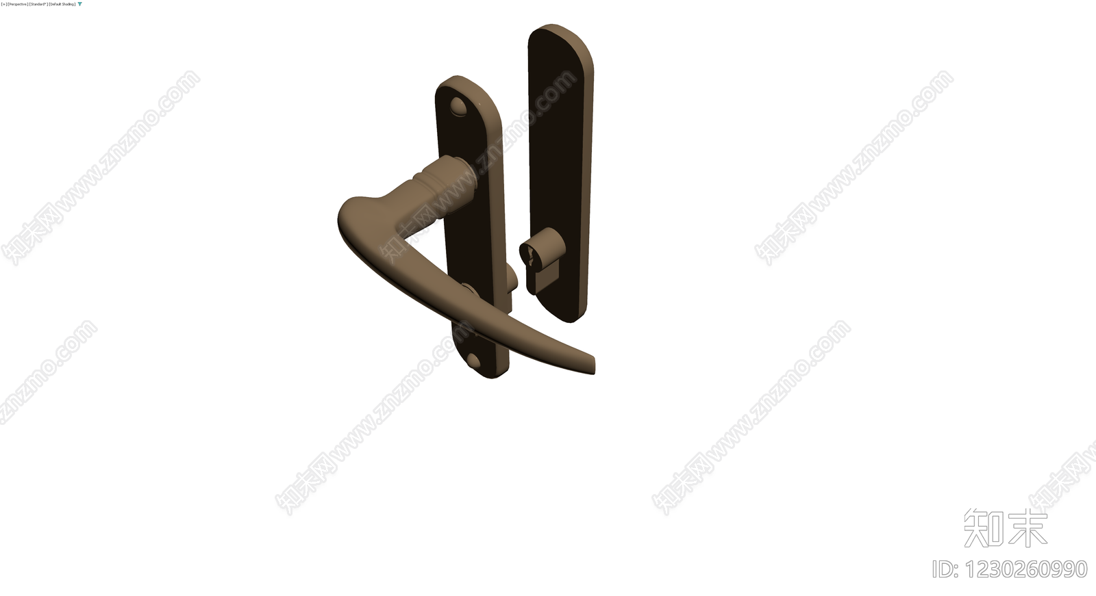 棕色复古门锁组件3D模型下载【ID:1230260990】