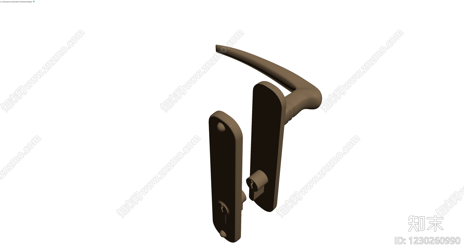 棕色复古门锁组件3D模型下载【ID:1230260990】