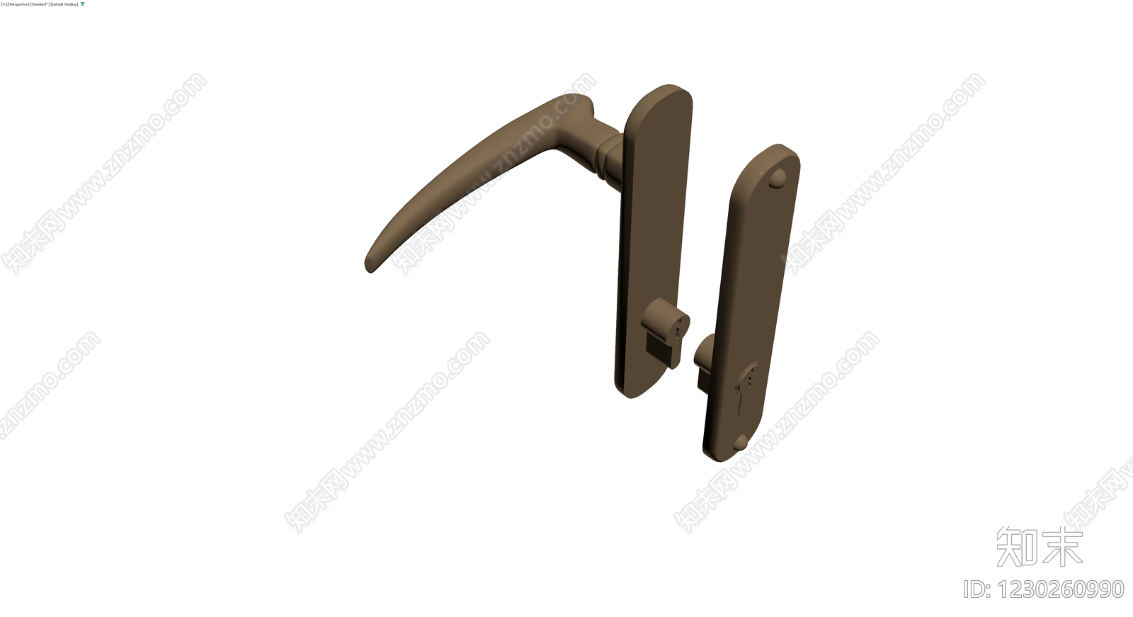 棕色复古门锁组件3D模型下载【ID:1230260990】