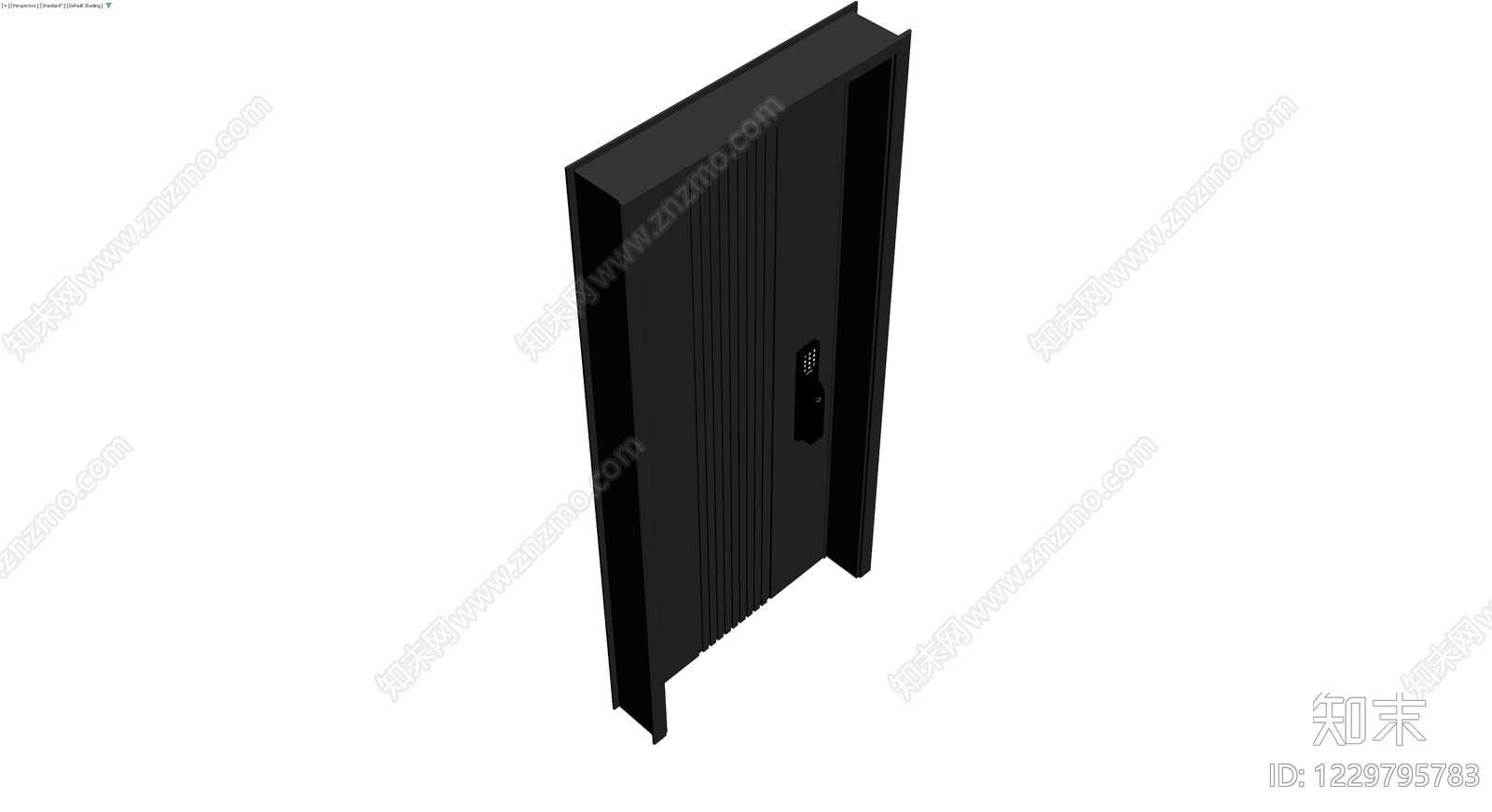 黑色竖条纹智能防盗门3D模型下载【ID:1229795783】