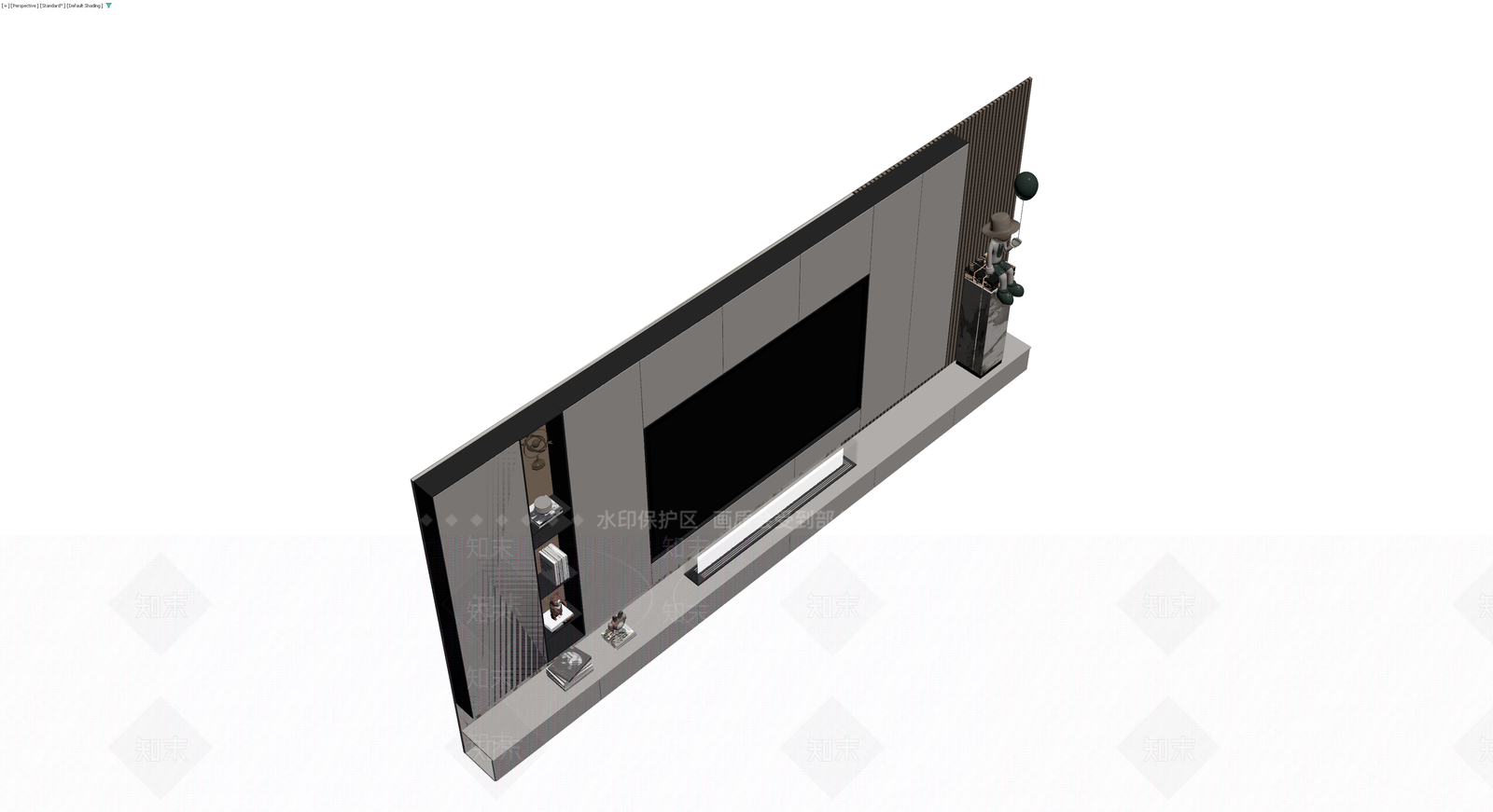 现代风格电视墙组合柜3D模型下载【ID:1229681222】