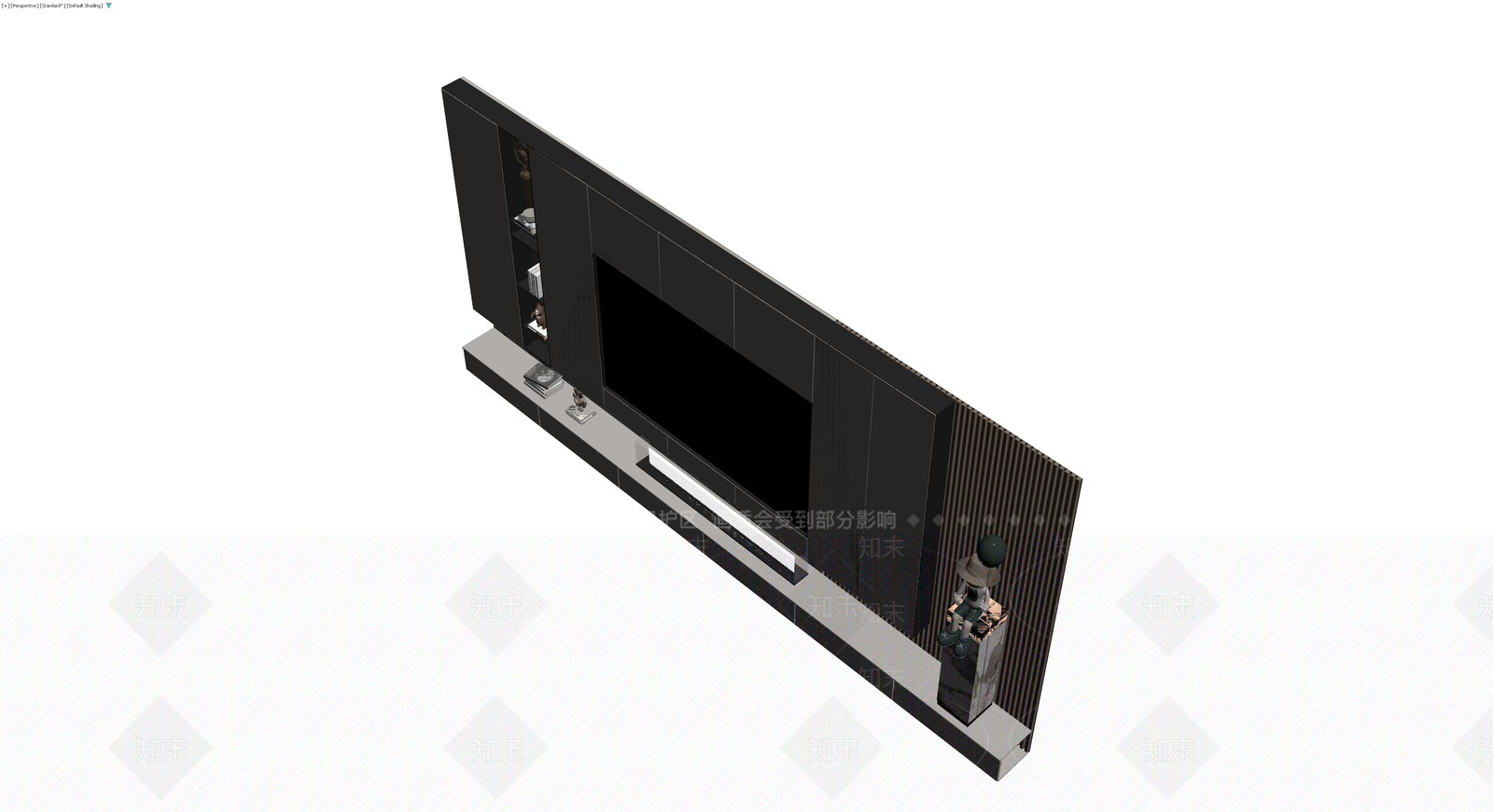 现代风格电视墙组合柜3D模型下载【ID:1229681222】