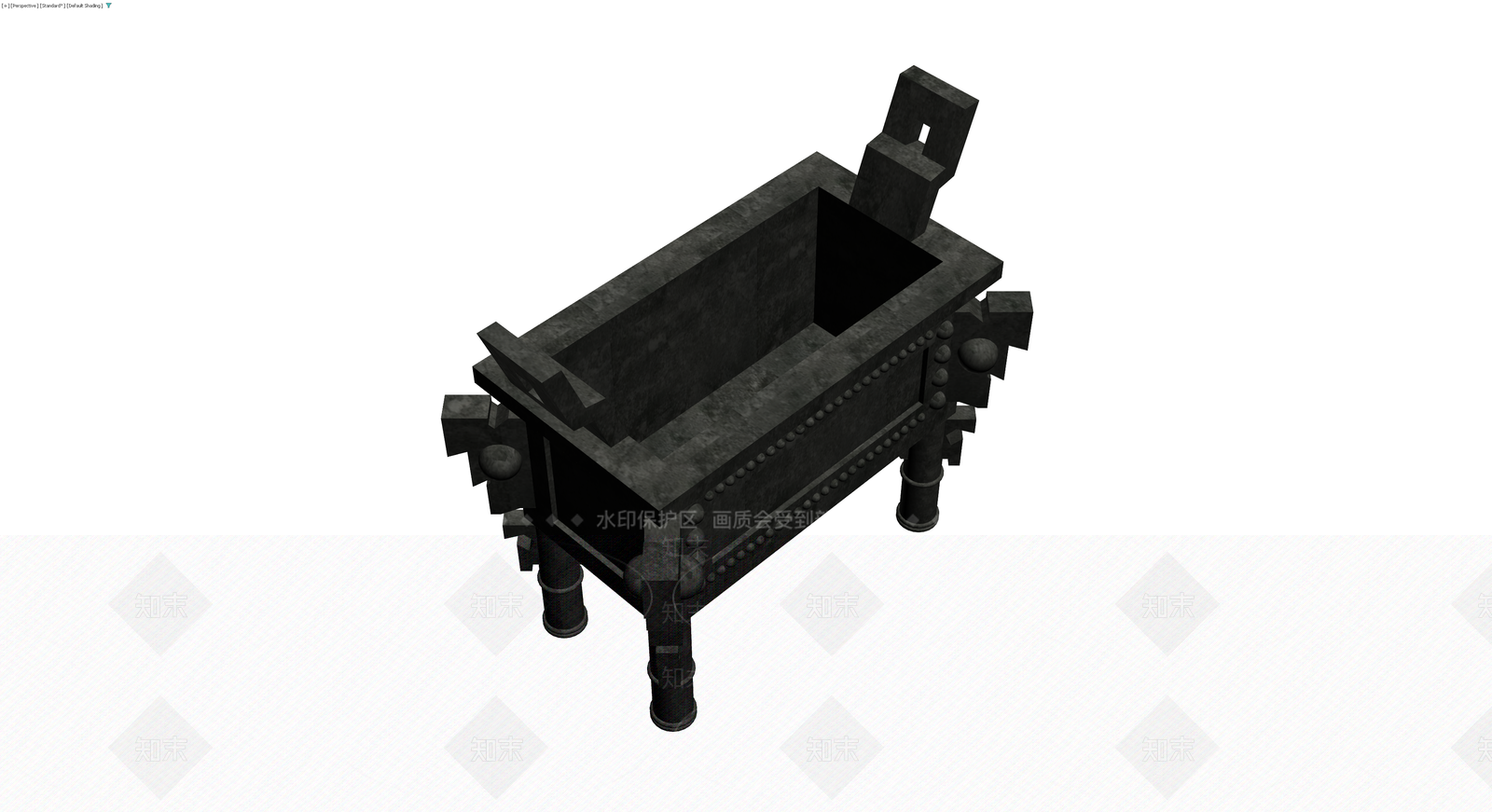 四足方形青铜鼎3D模型下载【ID:1229881068】