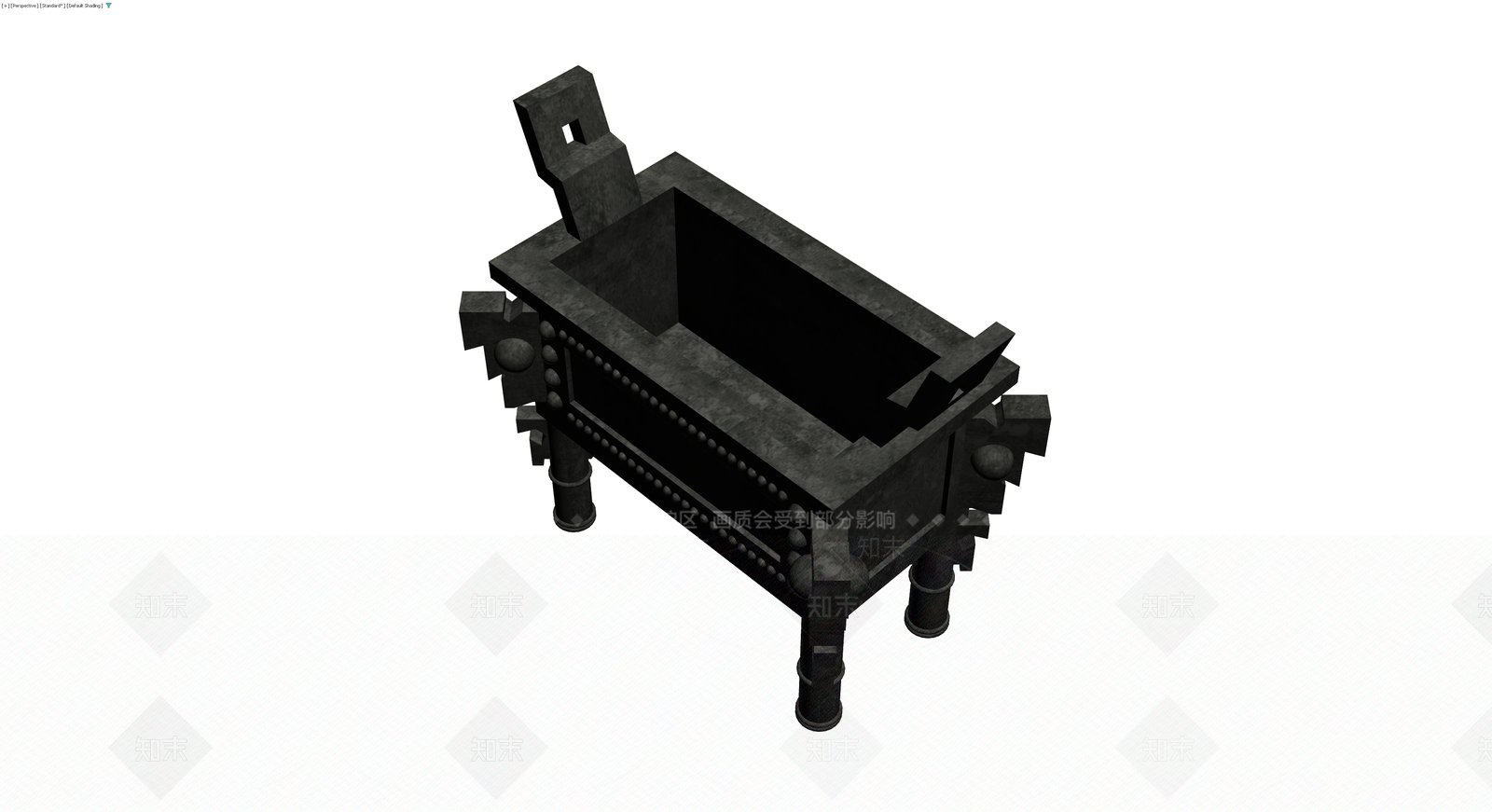 四足方形青铜鼎3D模型下载【ID:1229881068】