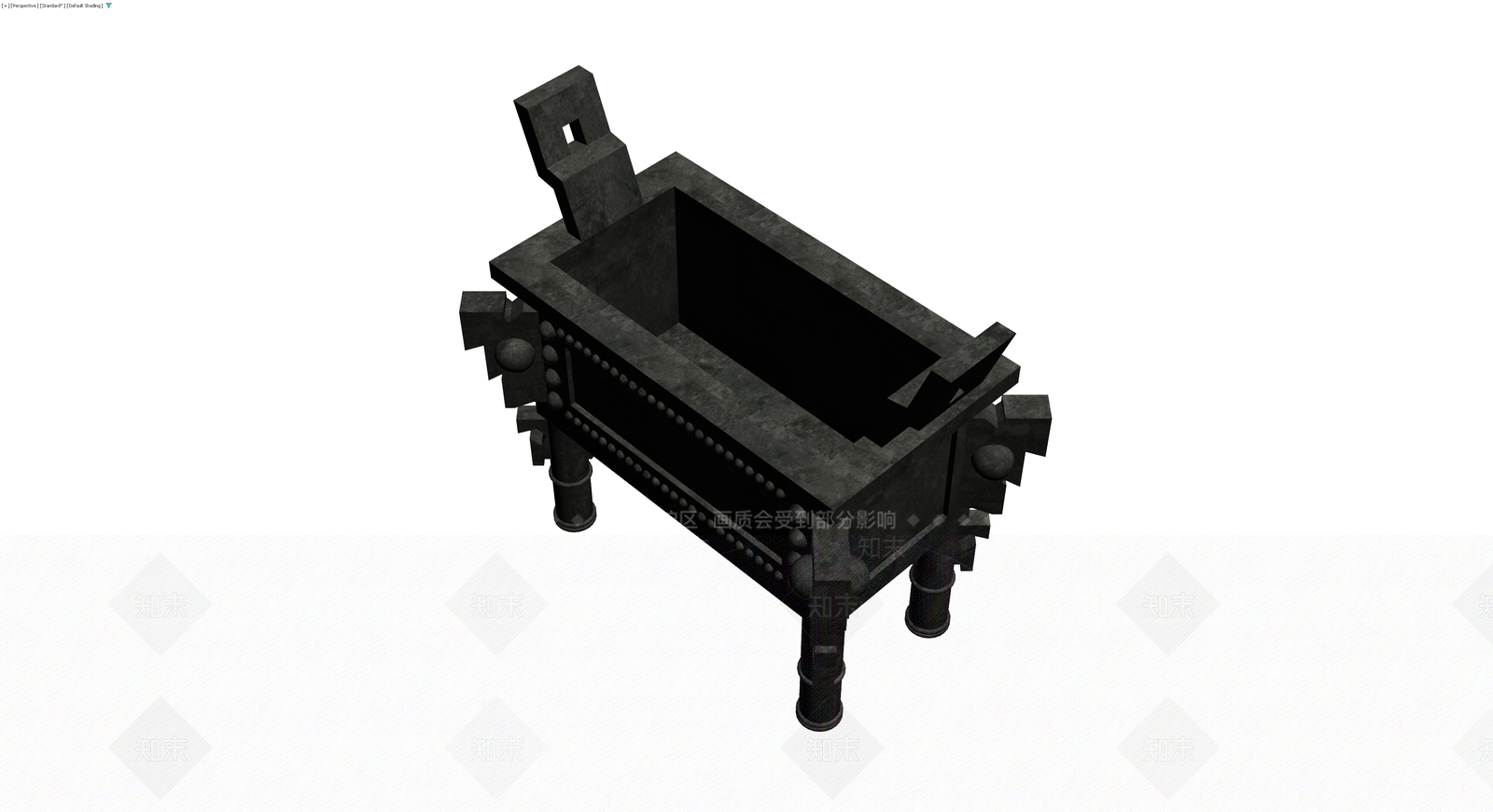 四足方形青铜鼎3D模型下载【ID:1229881068】