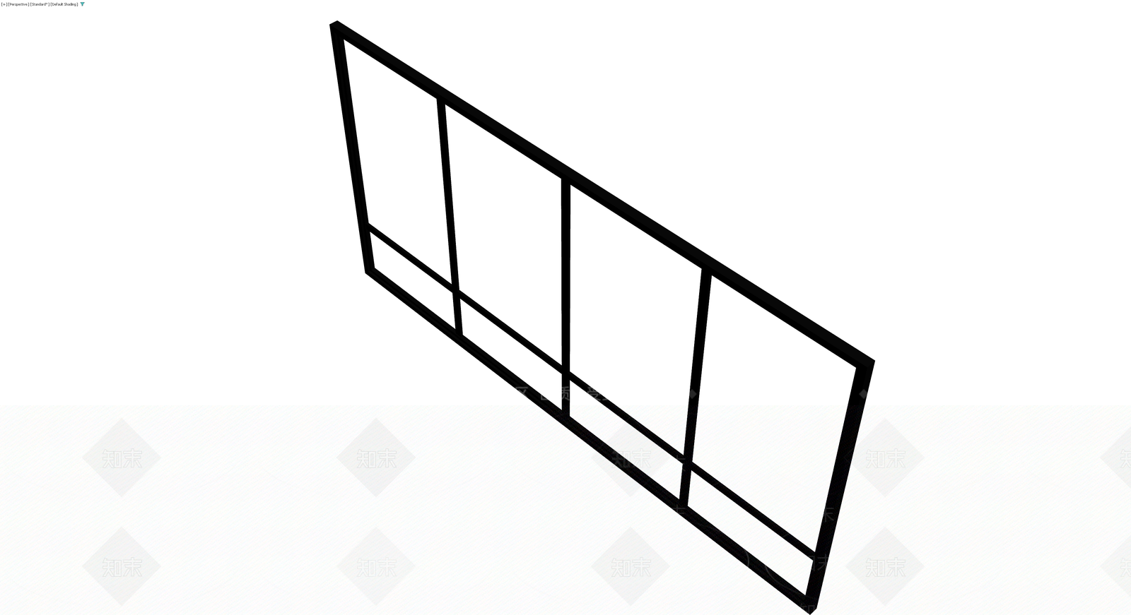 四格竖向隔断框架3D模型下载【ID:1230013376】