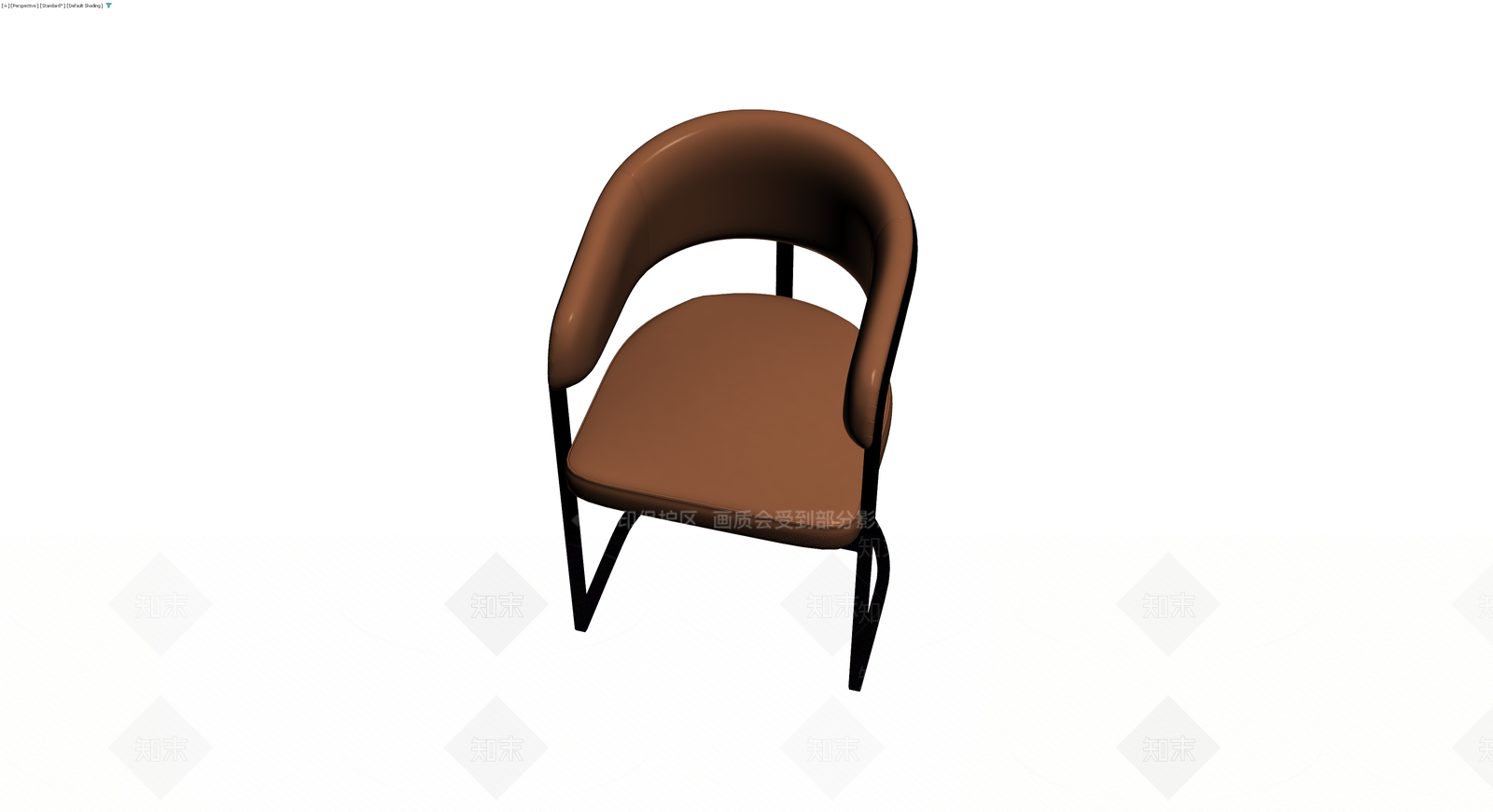 棕色软包金属框架椅3D模型下载【ID:1230178583】