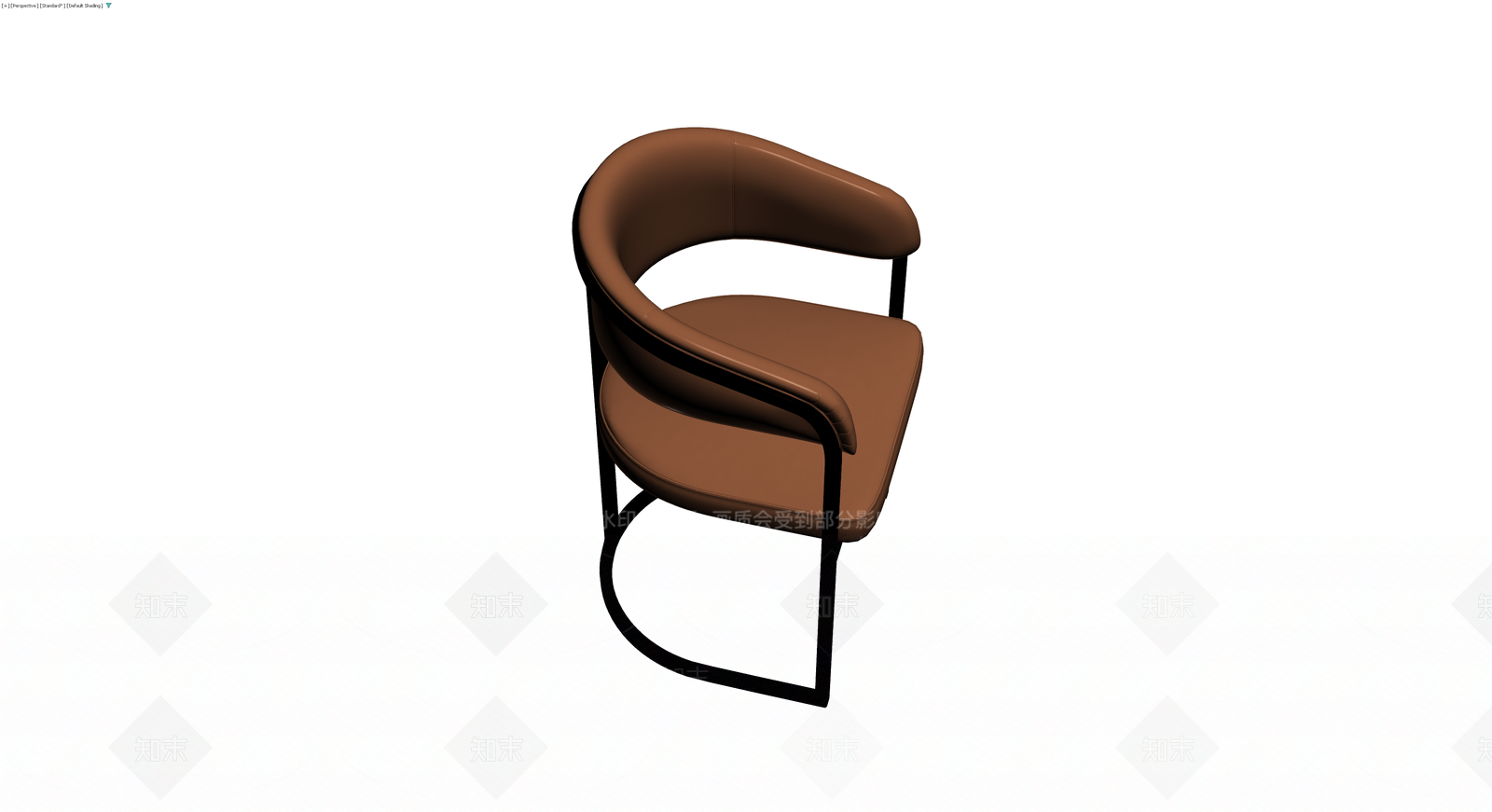 棕色软包金属框架椅3D模型下载【ID:1230178583】