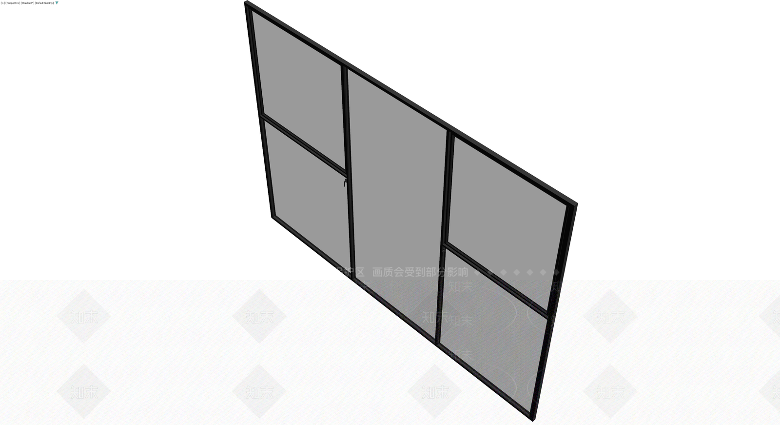 黑色边框玻璃隔断3D模型下载【ID:1230788274】