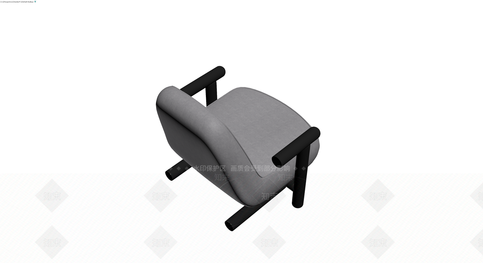 现代灰色布艺扶手椅3D模型下载【ID:1229893287】