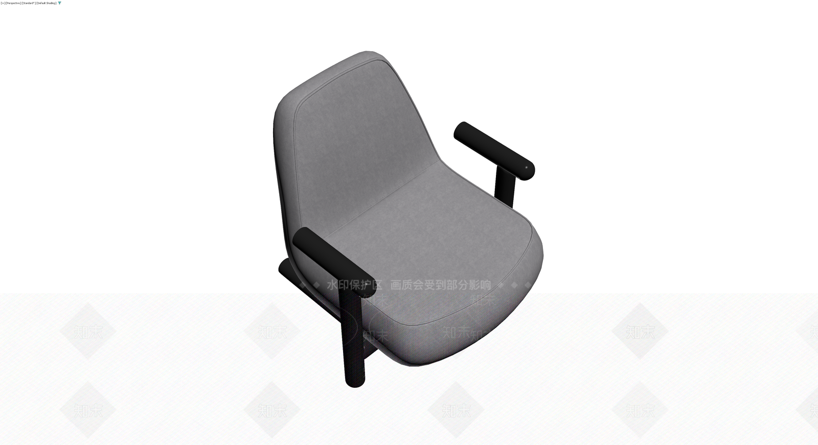 现代灰色布艺扶手椅3D模型下载【ID:1229893287】