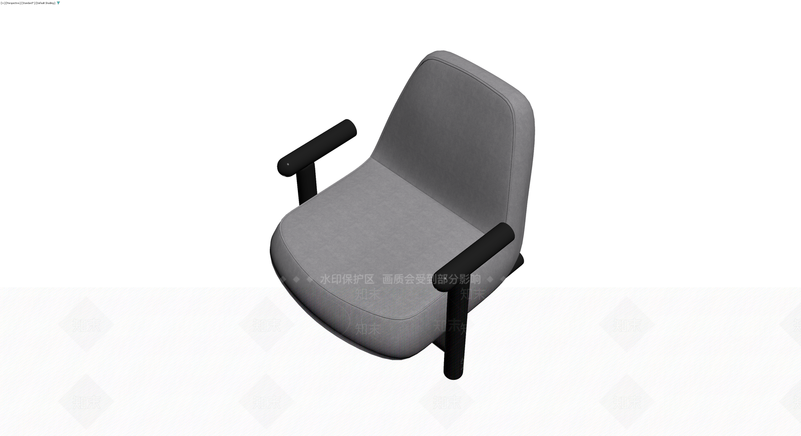 现代灰色布艺扶手椅3D模型下载【ID:1229893287】