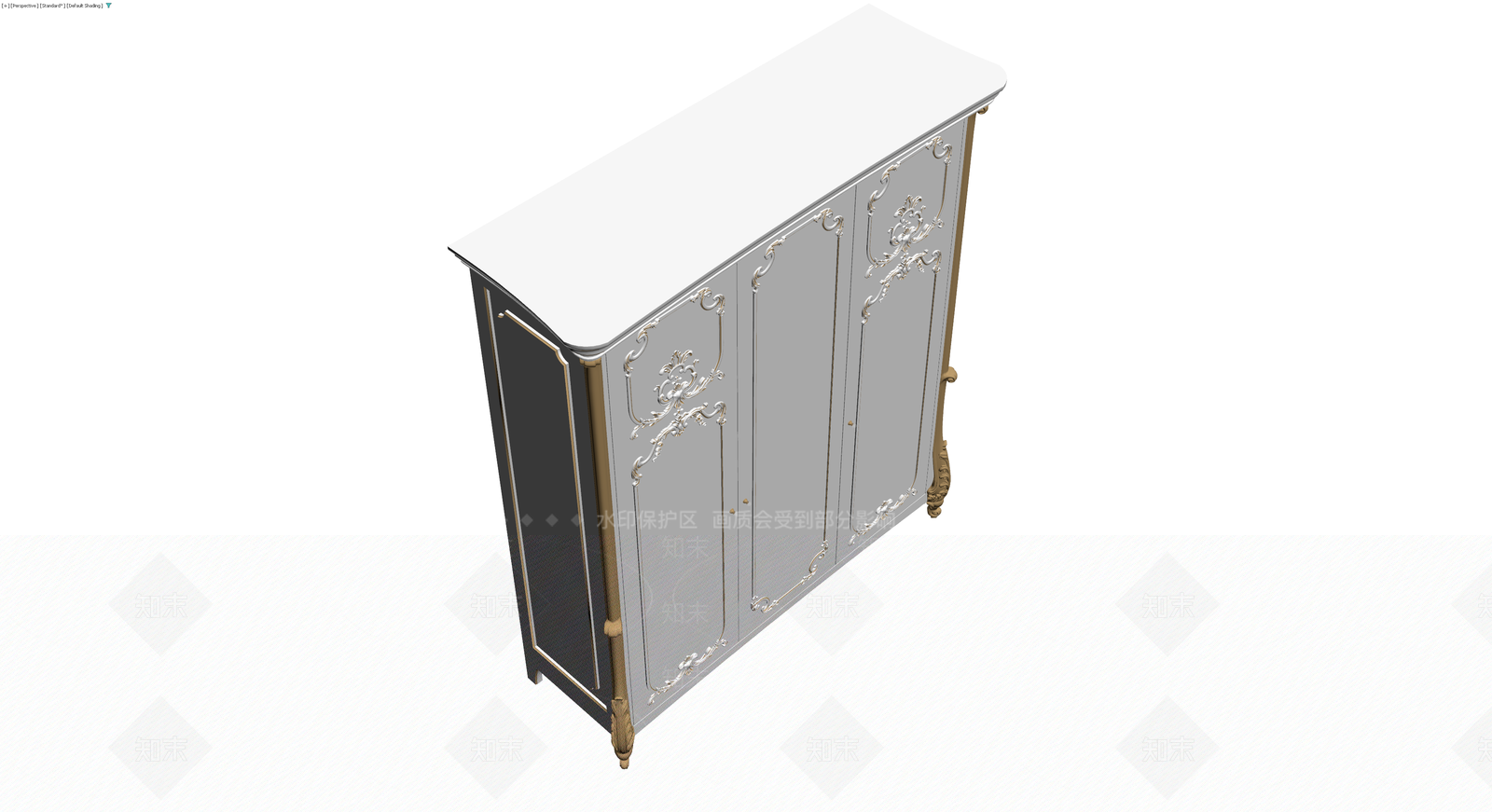 法式复古三门柜3D模型下载【ID:1229890492】