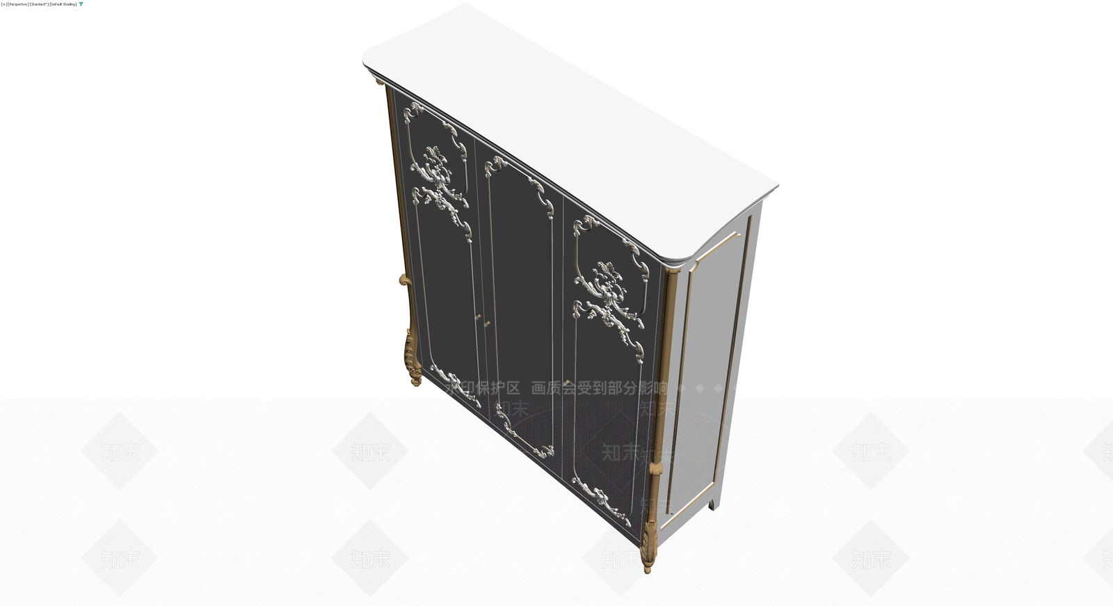 法式复古三门柜3D模型下载【ID:1229890492】