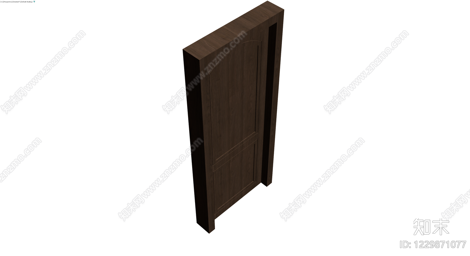 深色实木门体带框3D模型下载【ID:1229871077】