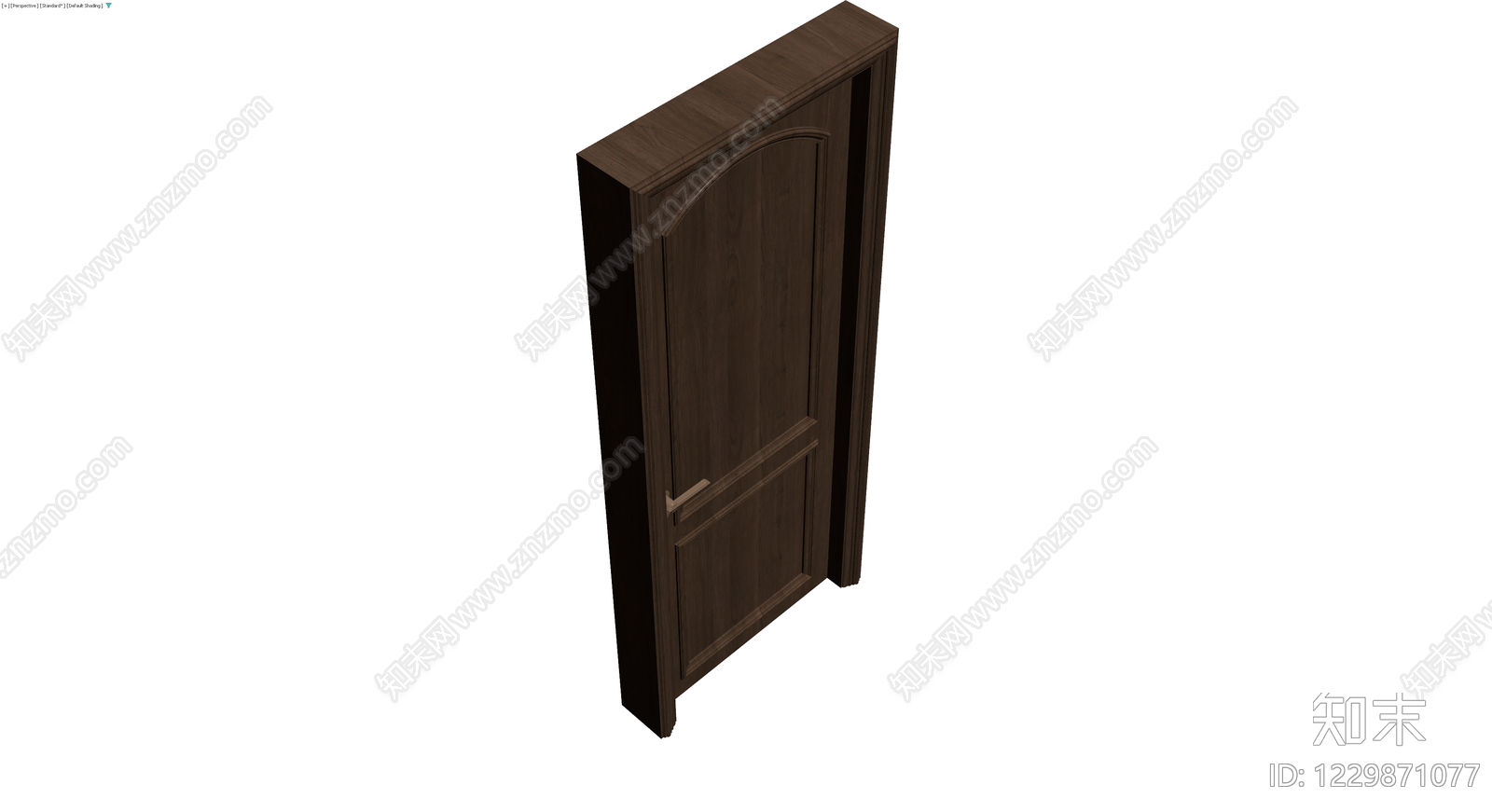 深色实木门体带框3D模型下载【ID:1229871077】