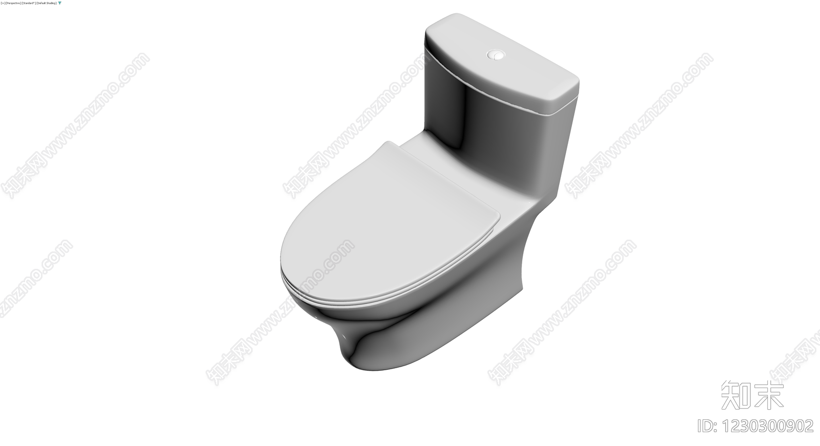 白色连体马桶模型3D模型下载【ID:1230300902】