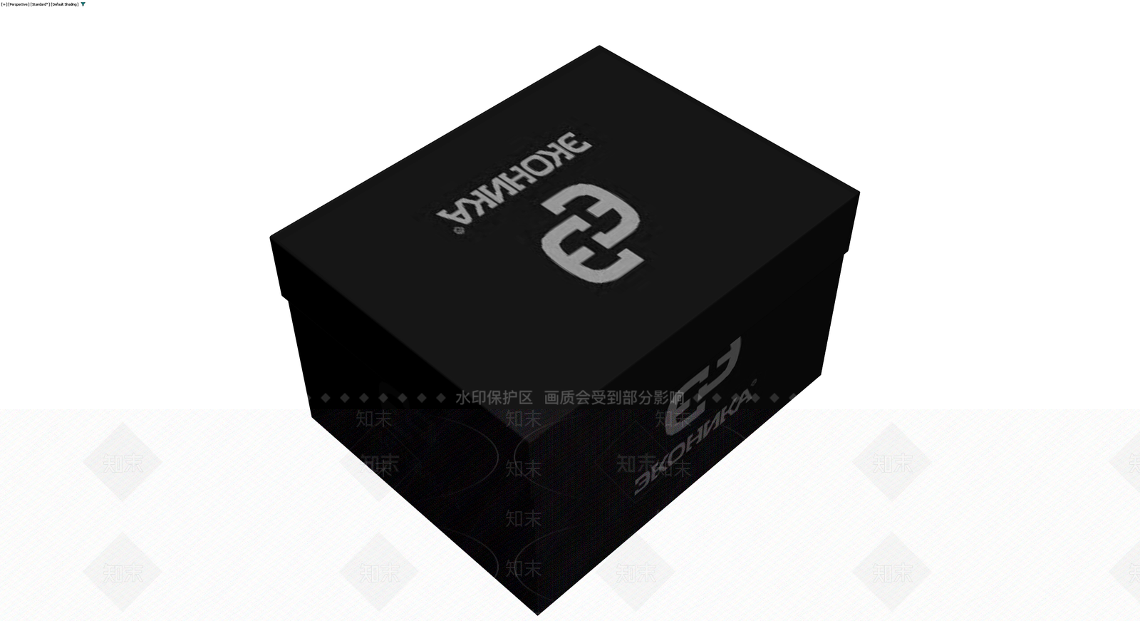 黑色品牌鞋盒3D模型下载【ID:1230410668】