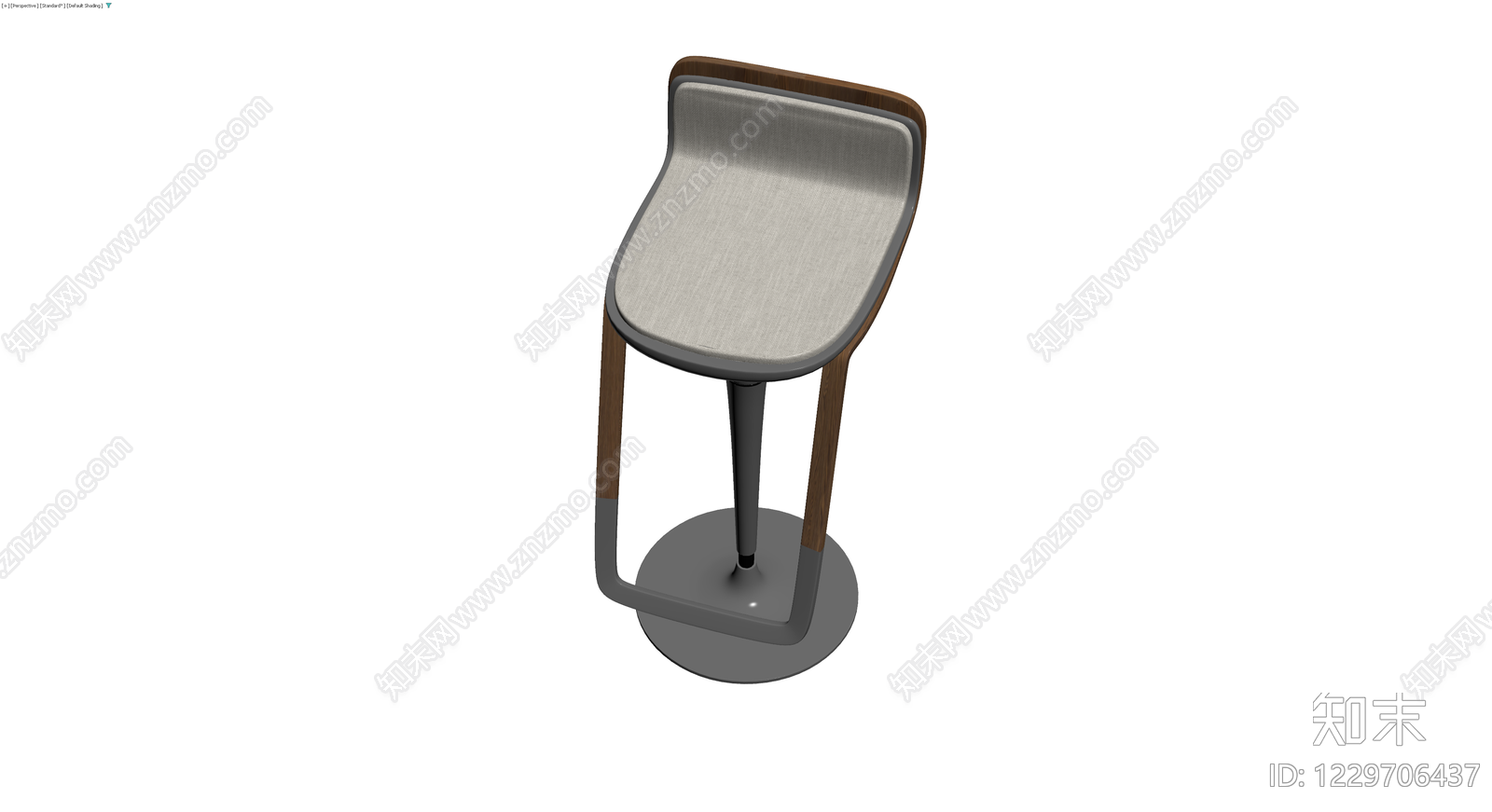 现代风格高脚吧台椅3D模型下载【ID:1229706437】