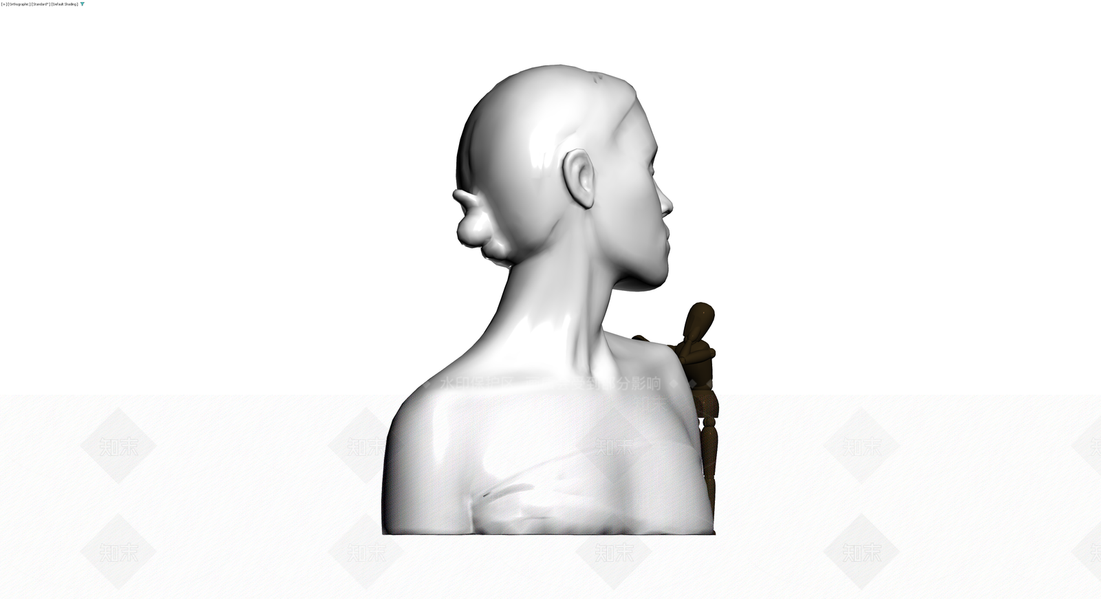 女性人物半身雕塑灰模3D模型下载【ID:1229852438】