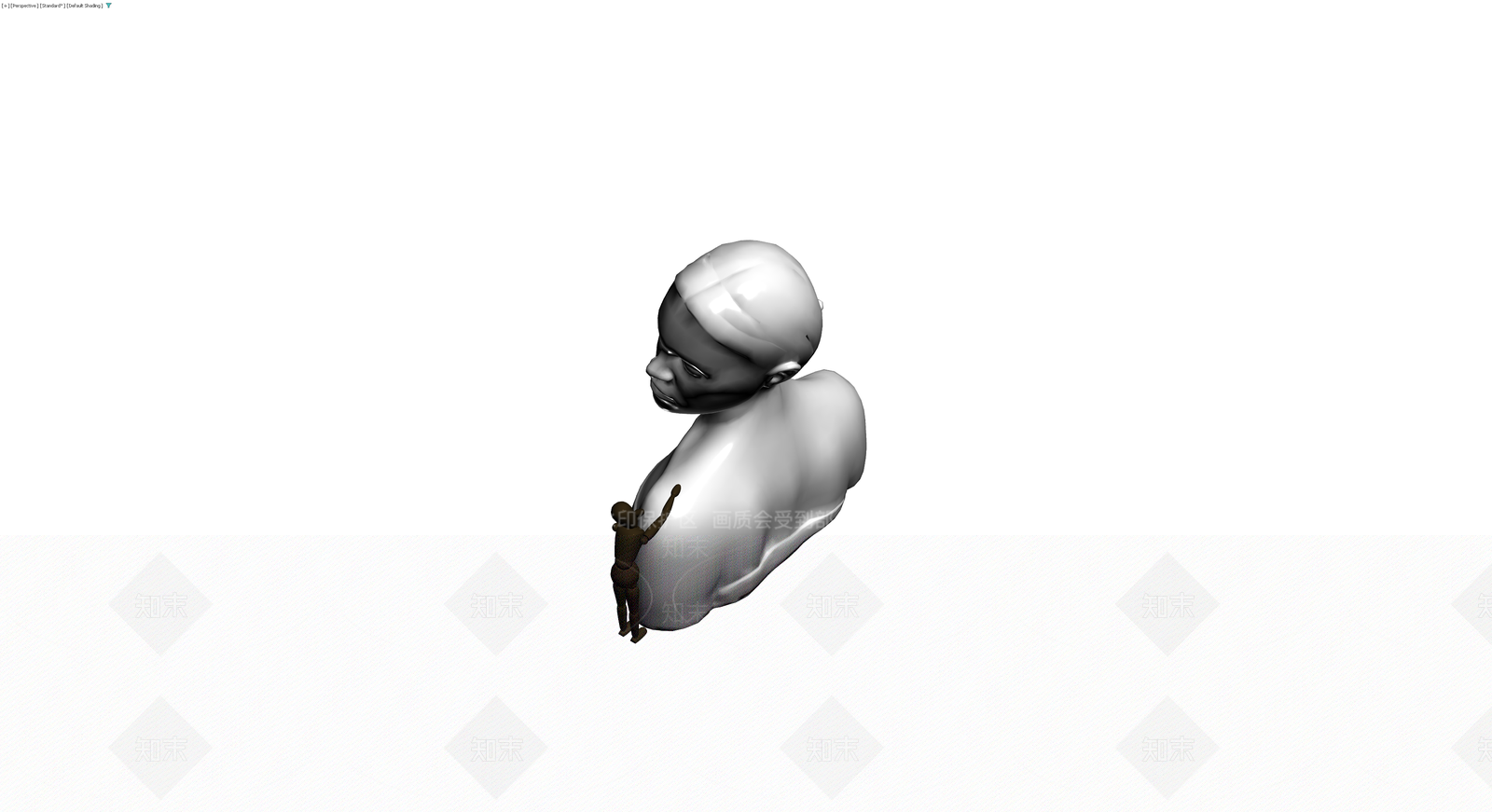 女性人物半身雕塑灰模3D模型下载【ID:1229852438】