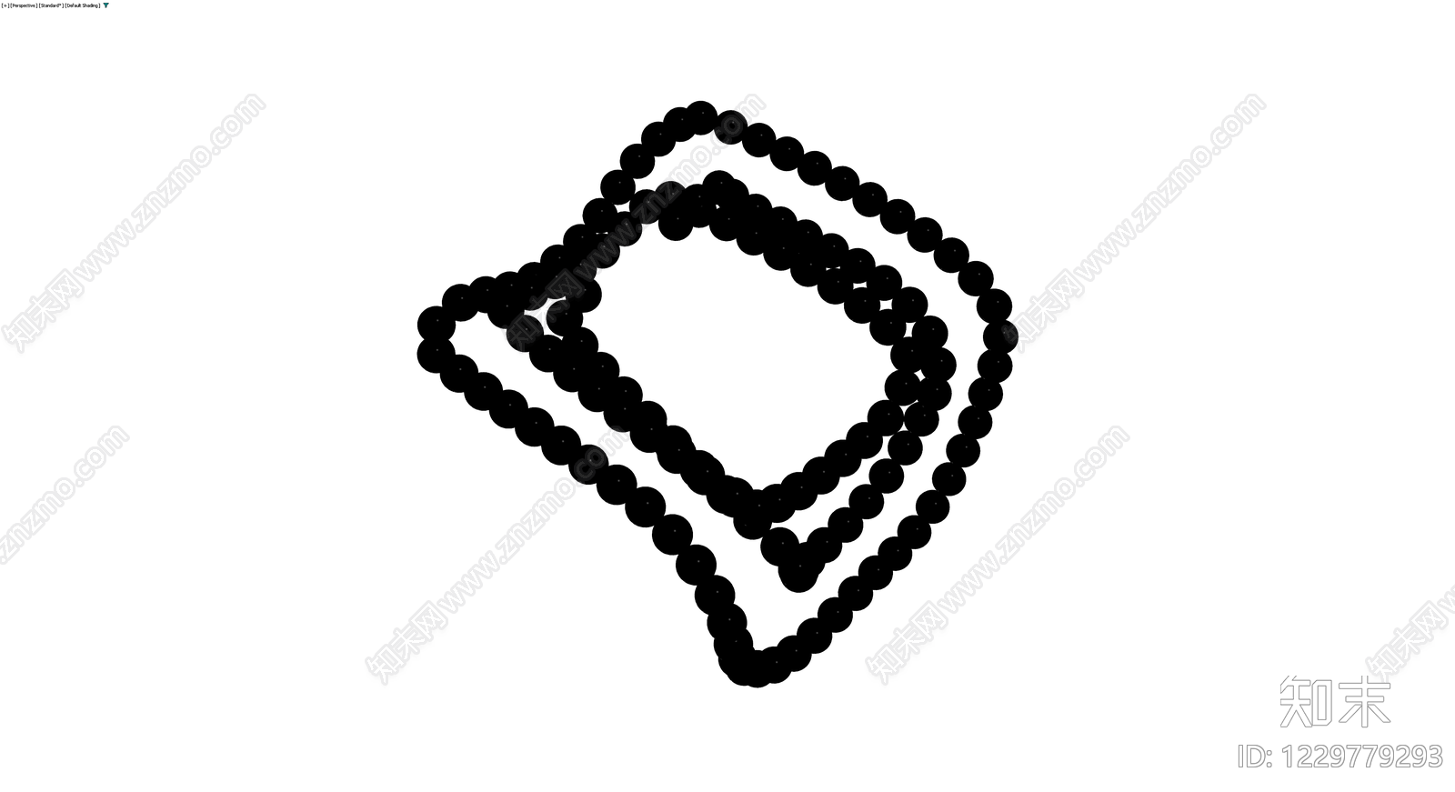 黑色珠串项链3D模型下载【ID:1229779293】