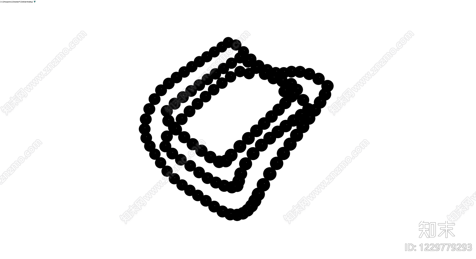 黑色珠串项链3D模型下载【ID:1229779293】