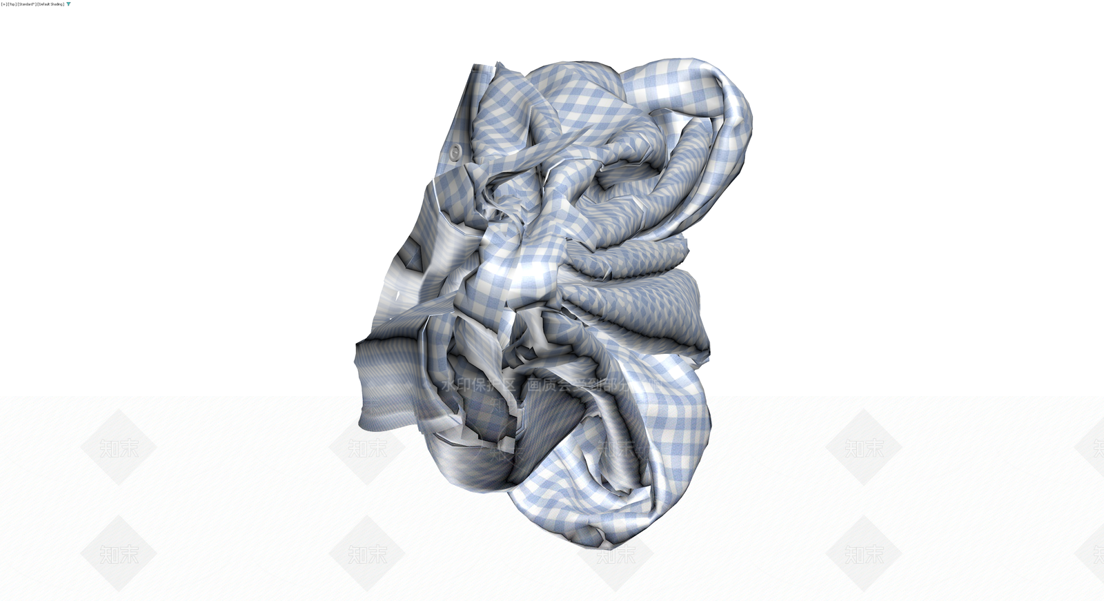 蓝白格纹衬衫3D模型下载【ID:1230645290】