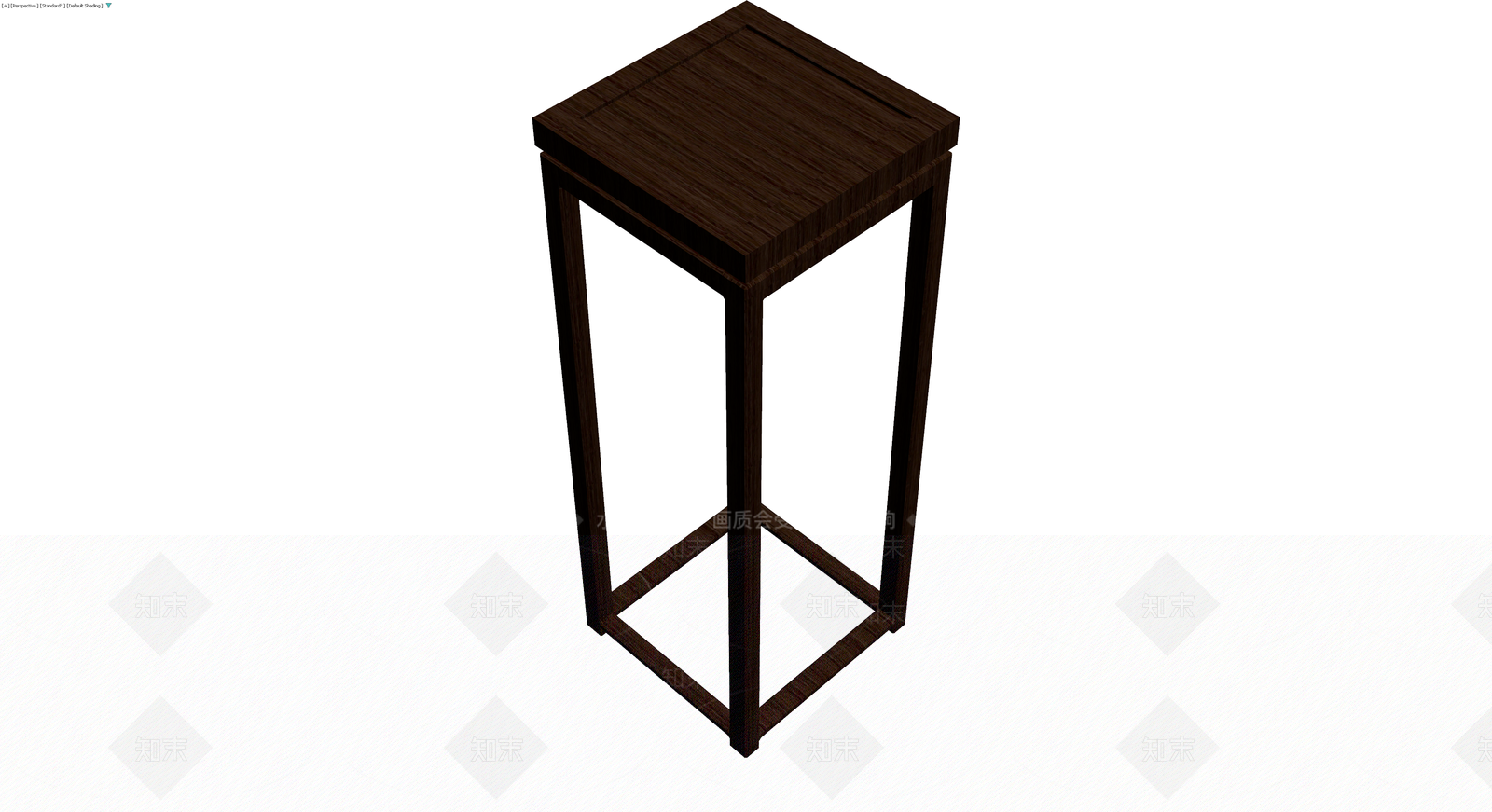 深色木质高脚方几3D模型下载【ID:1230371306】