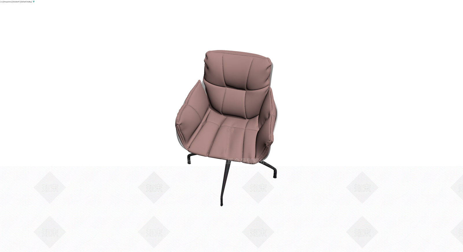现代粉色软包旋转椅3D模型下载【ID:1229939661】
