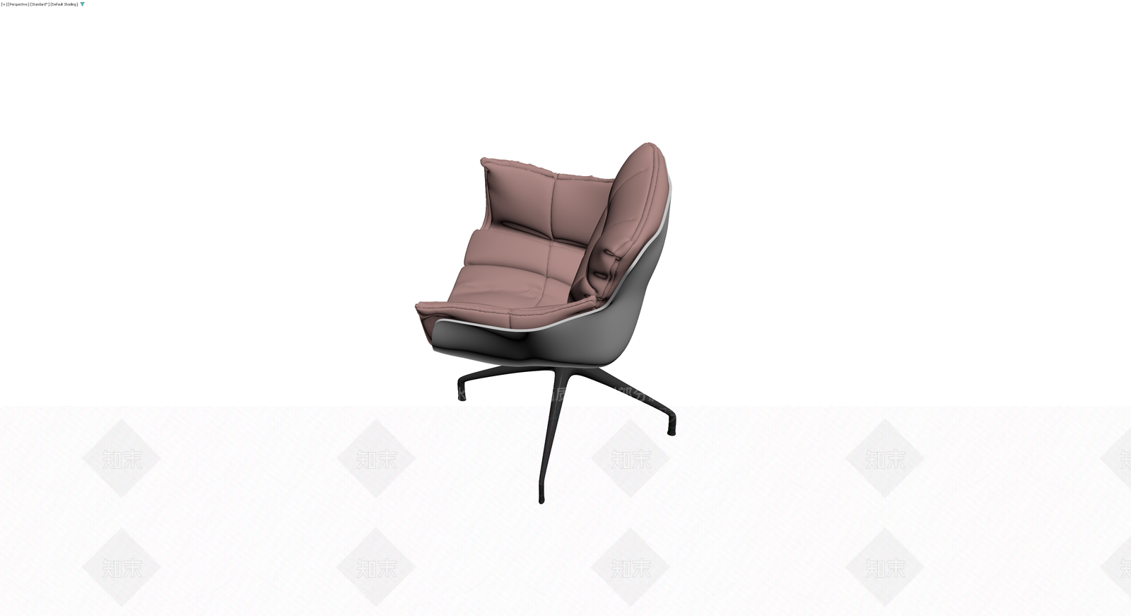 现代粉色软包旋转椅3D模型下载【ID:1229939661】