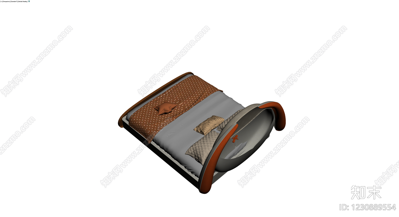 现代风格软包床具3D模型下载【ID:1230889554】