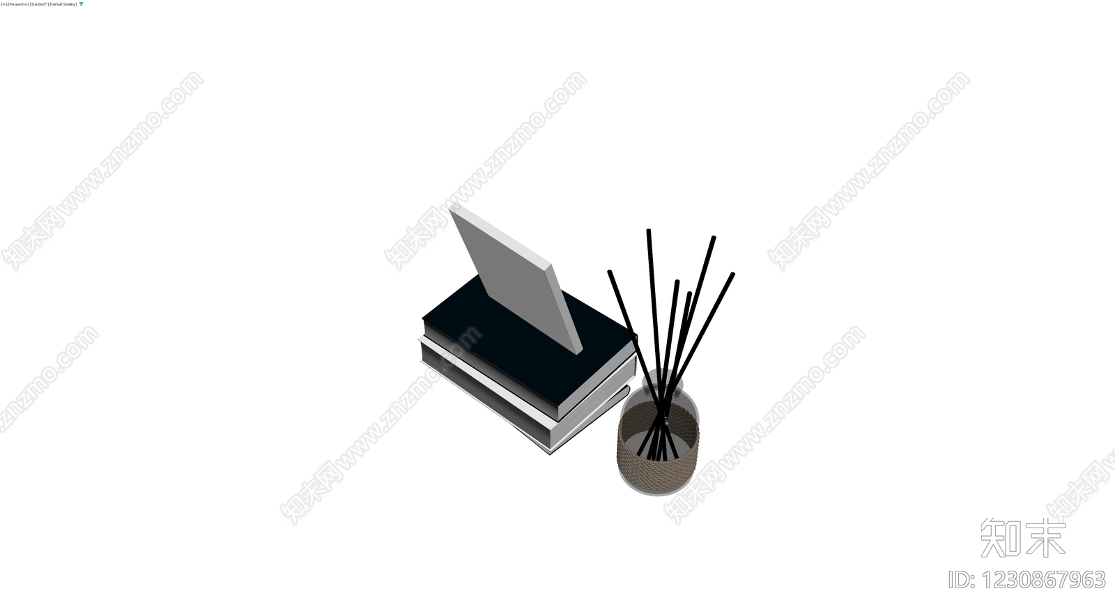 书籍相框摆件组合3D模型下载【ID:1230867963】