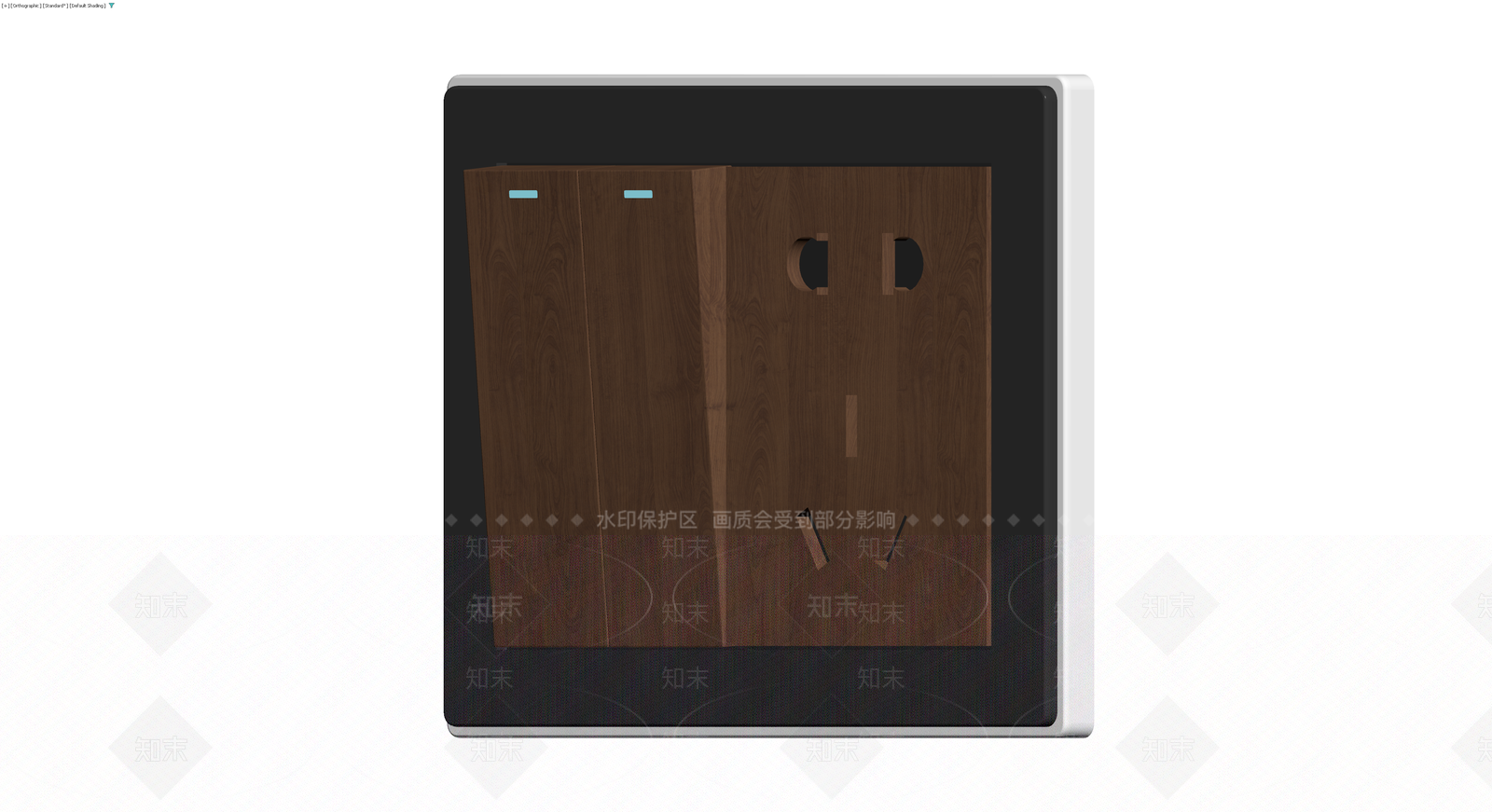 木纹开关插座面板3D模型下载【ID:1230464664】