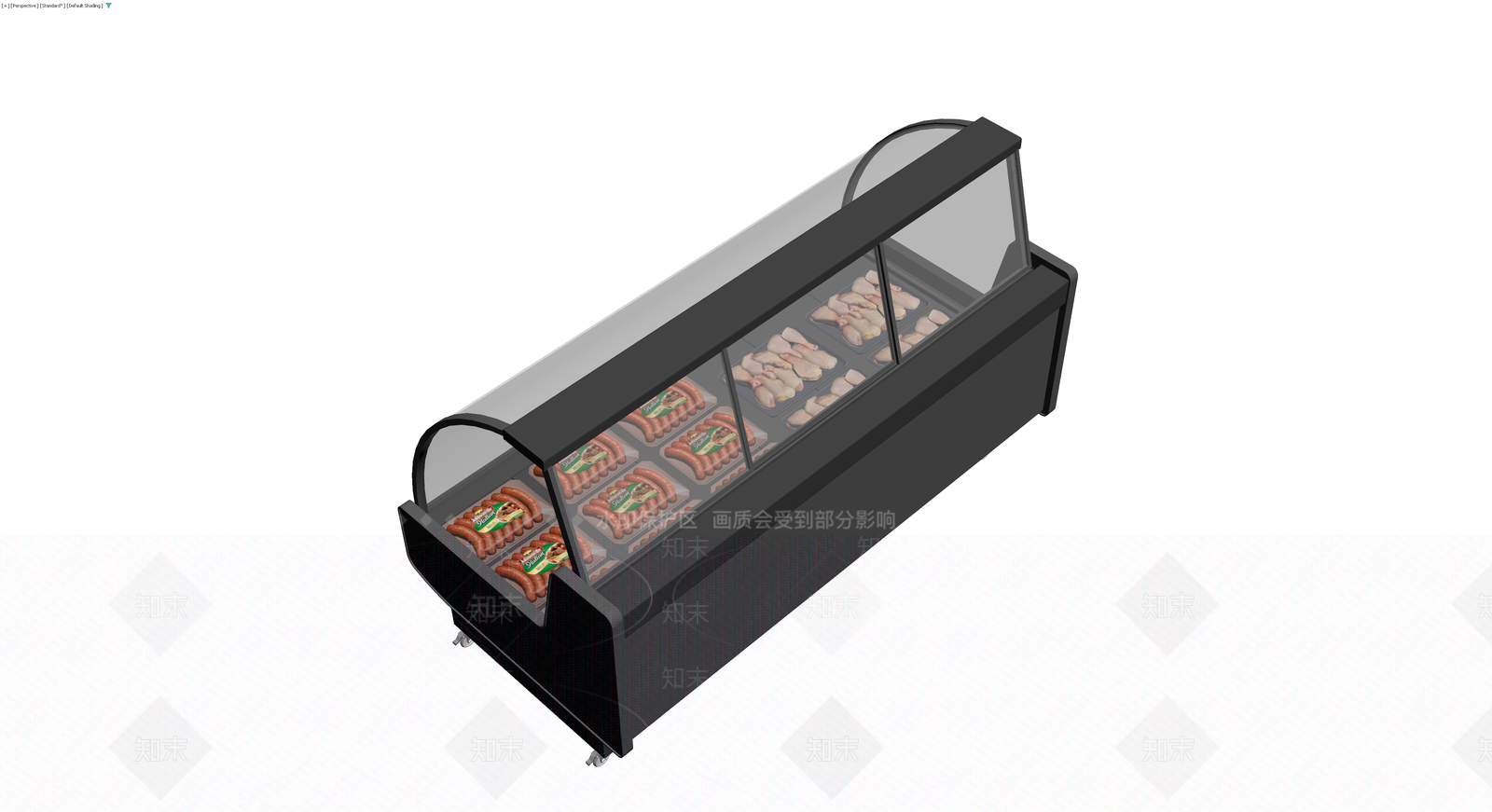 商用弧形冷藏展示柜3D模型下载【ID:1230401361】