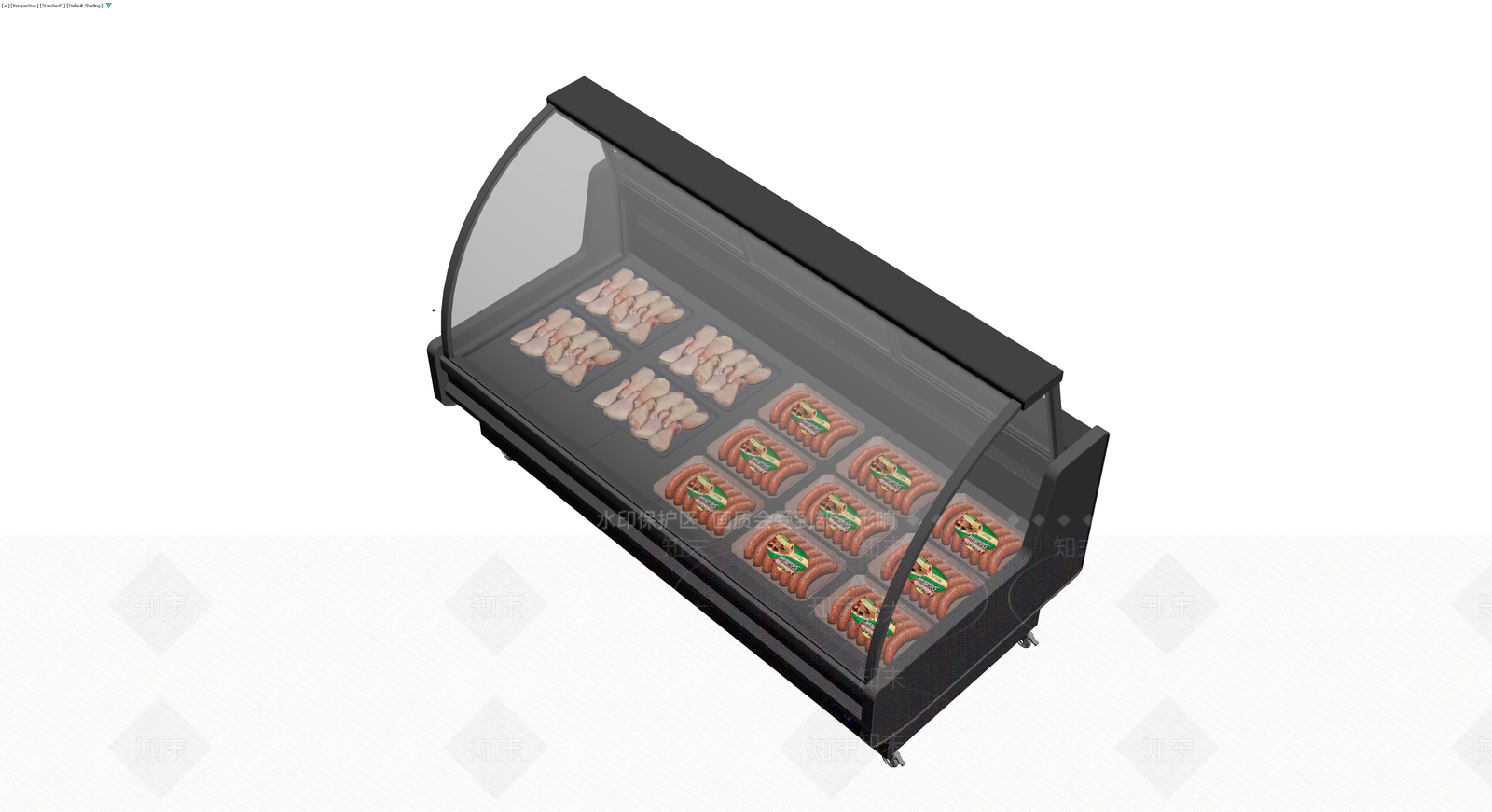 商用弧形冷藏展示柜3D模型下载【ID:1230401361】