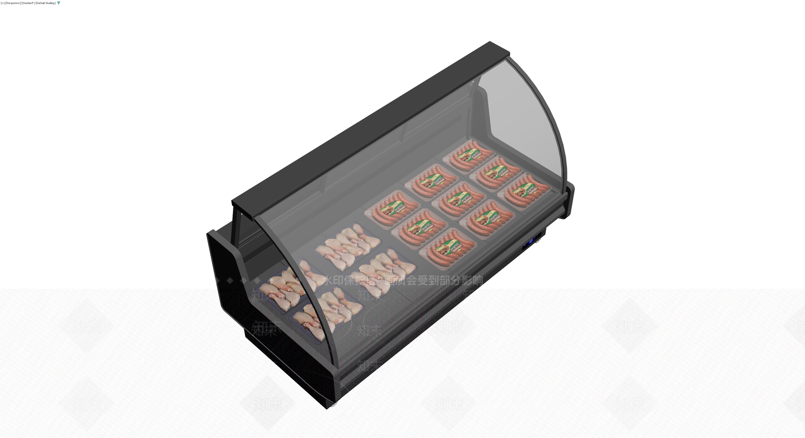 商用弧形冷藏展示柜3D模型下载【ID:1230401361】