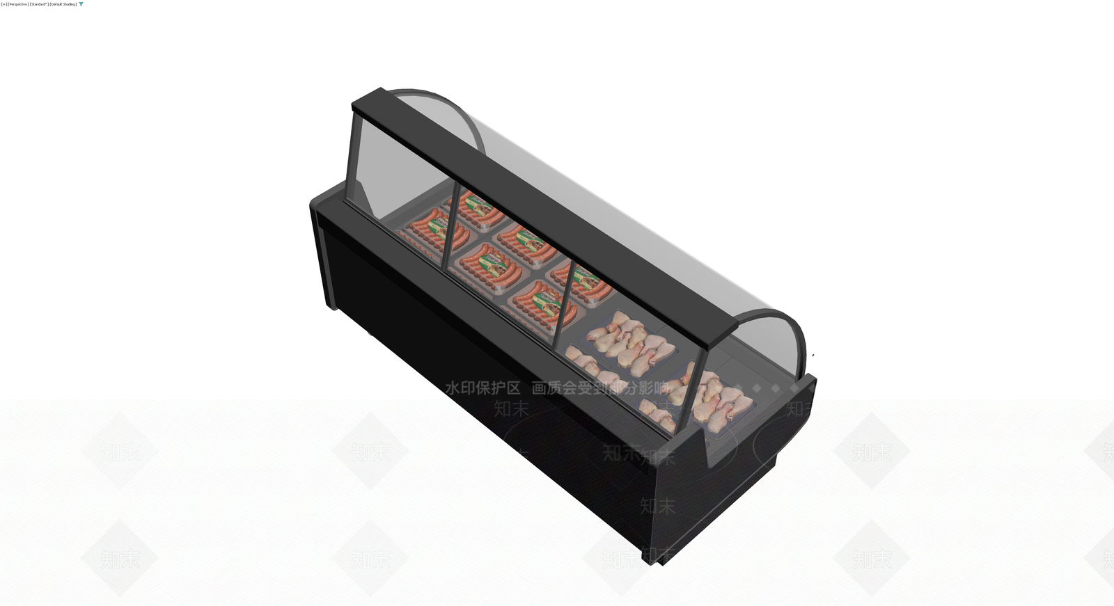 商用弧形冷藏展示柜3D模型下载【ID:1230401361】